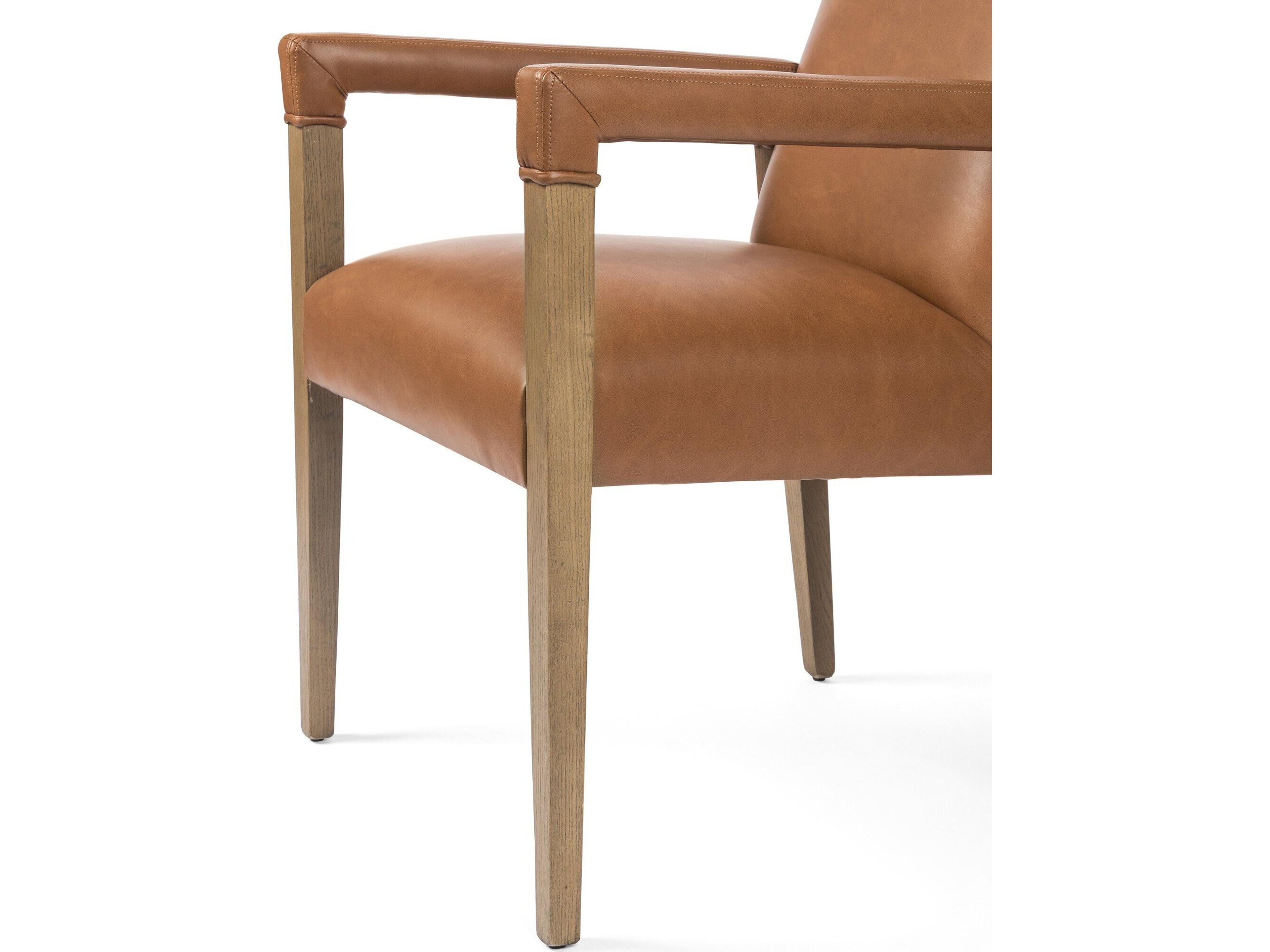 Four Hands Abbott Reuben Solid Wood Brown Arm Dining Chair