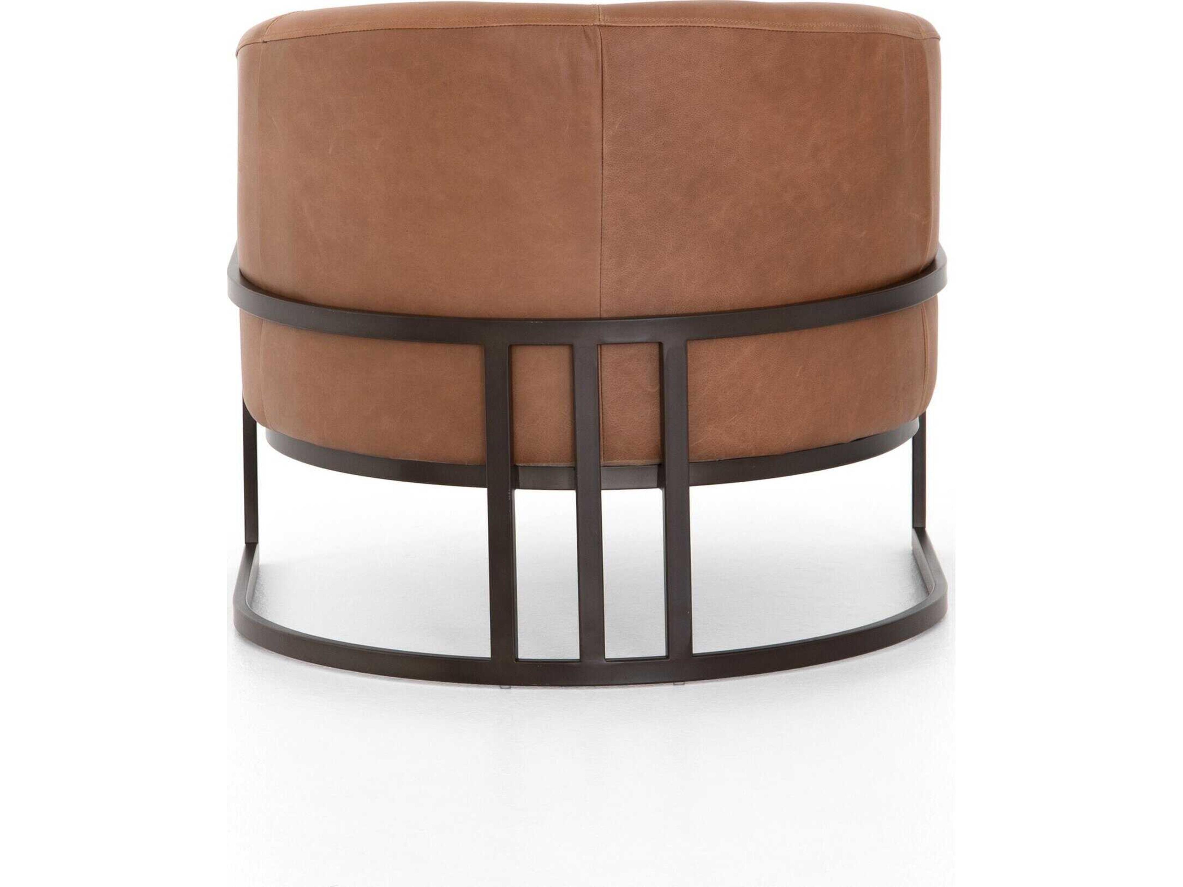 Four Hands Ashford Corbin Brown Leather Accent Chair