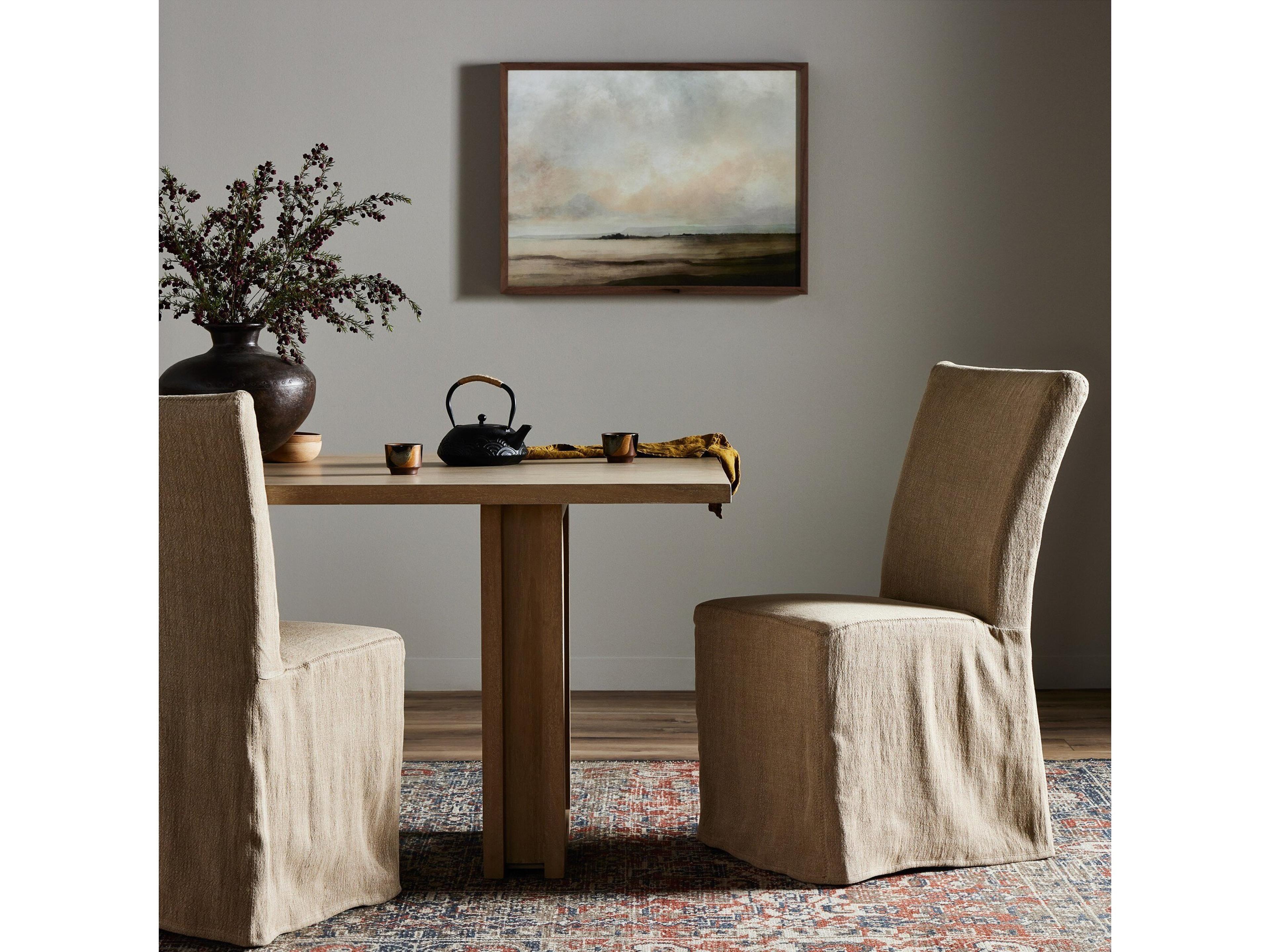 Luxecor Globetrotter Vista Slipcovered Broadway Canvas Upholstered Birch Wood Dining Chair