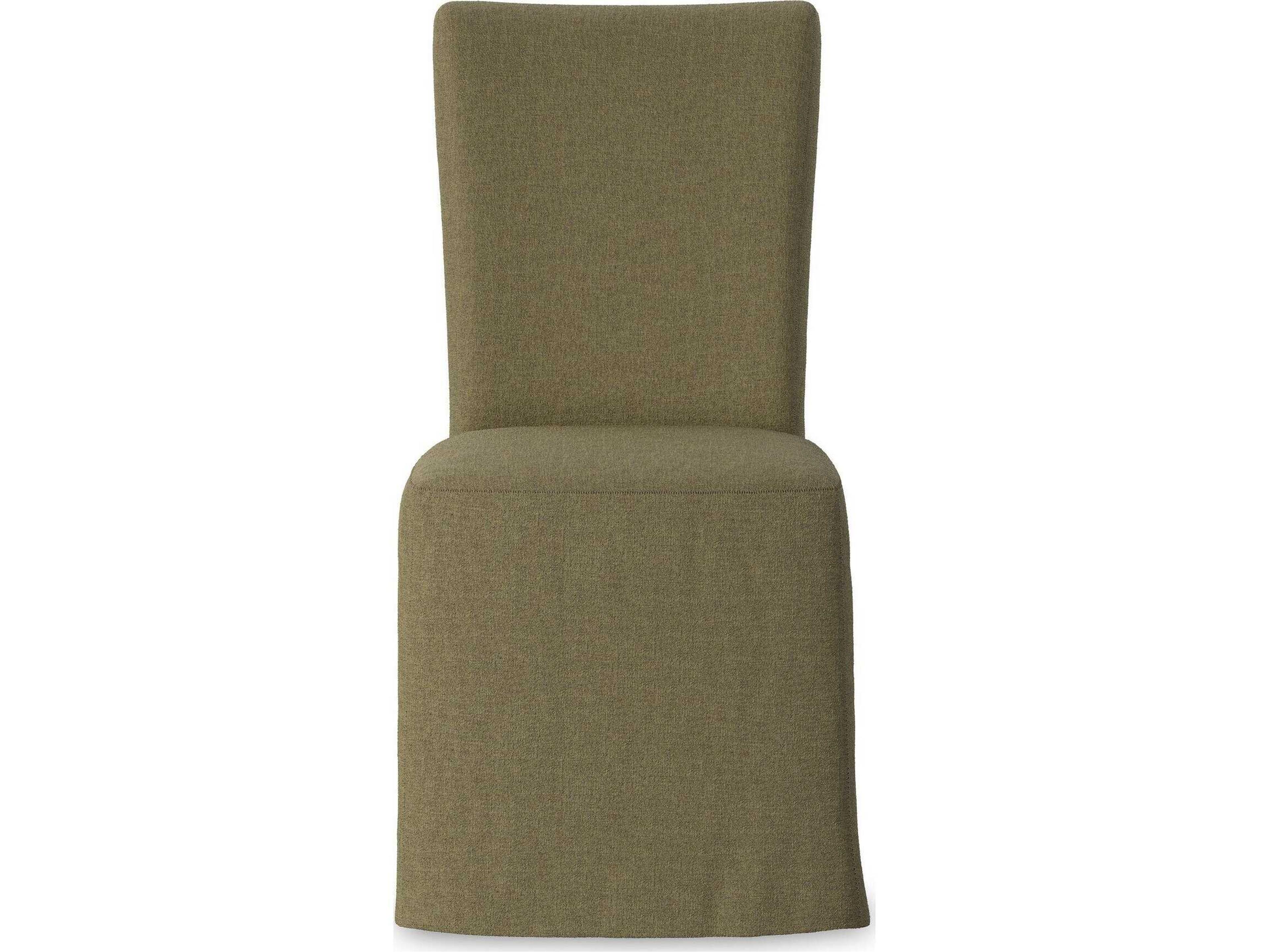 Four Hands Ashford Vista Slipcovered Broadway Olive Upholstered Birch Wood Slipcovered Dining Chair