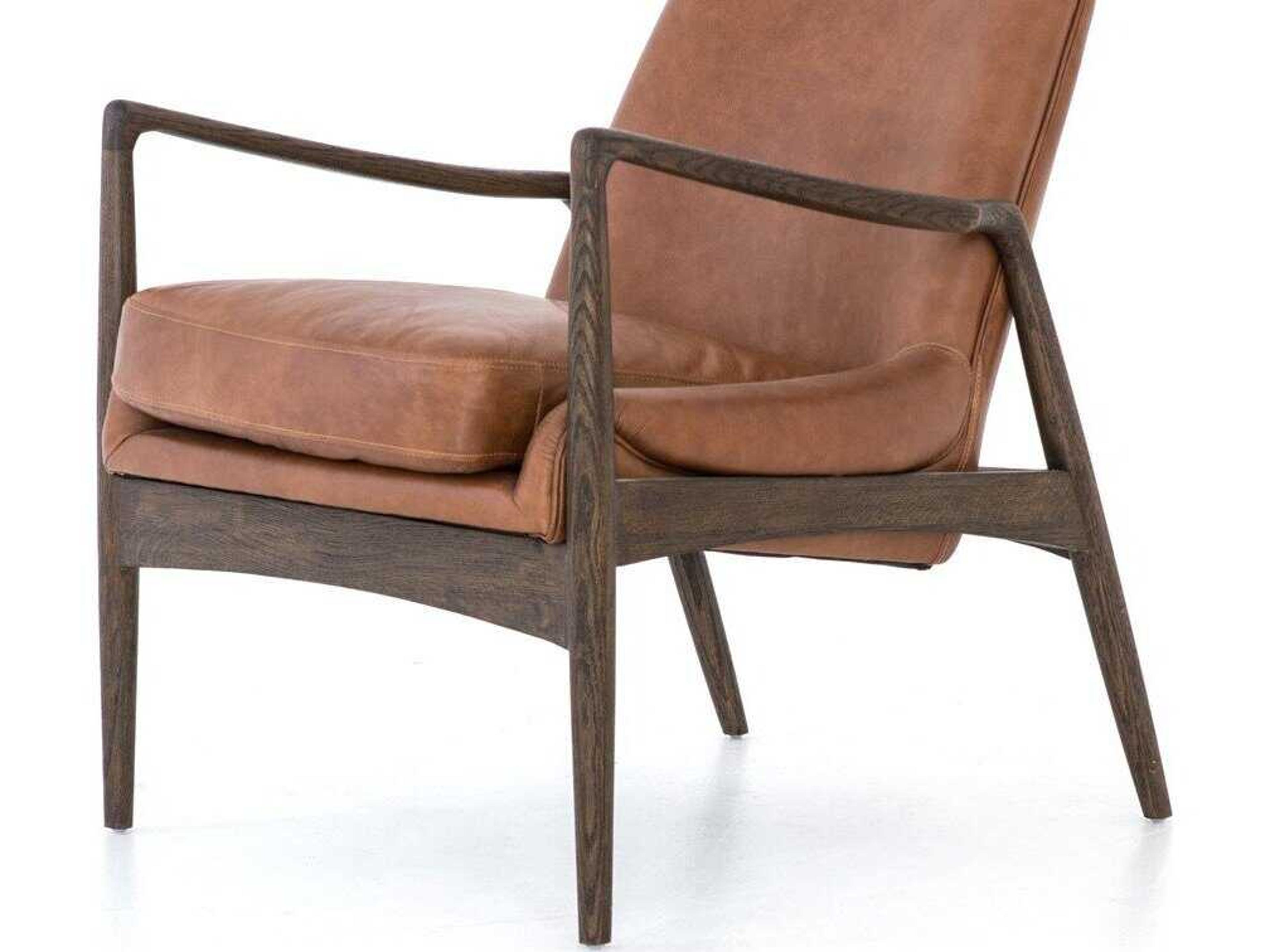 Luxecor Globetrotter Braden Brandy Leather Accent Chair