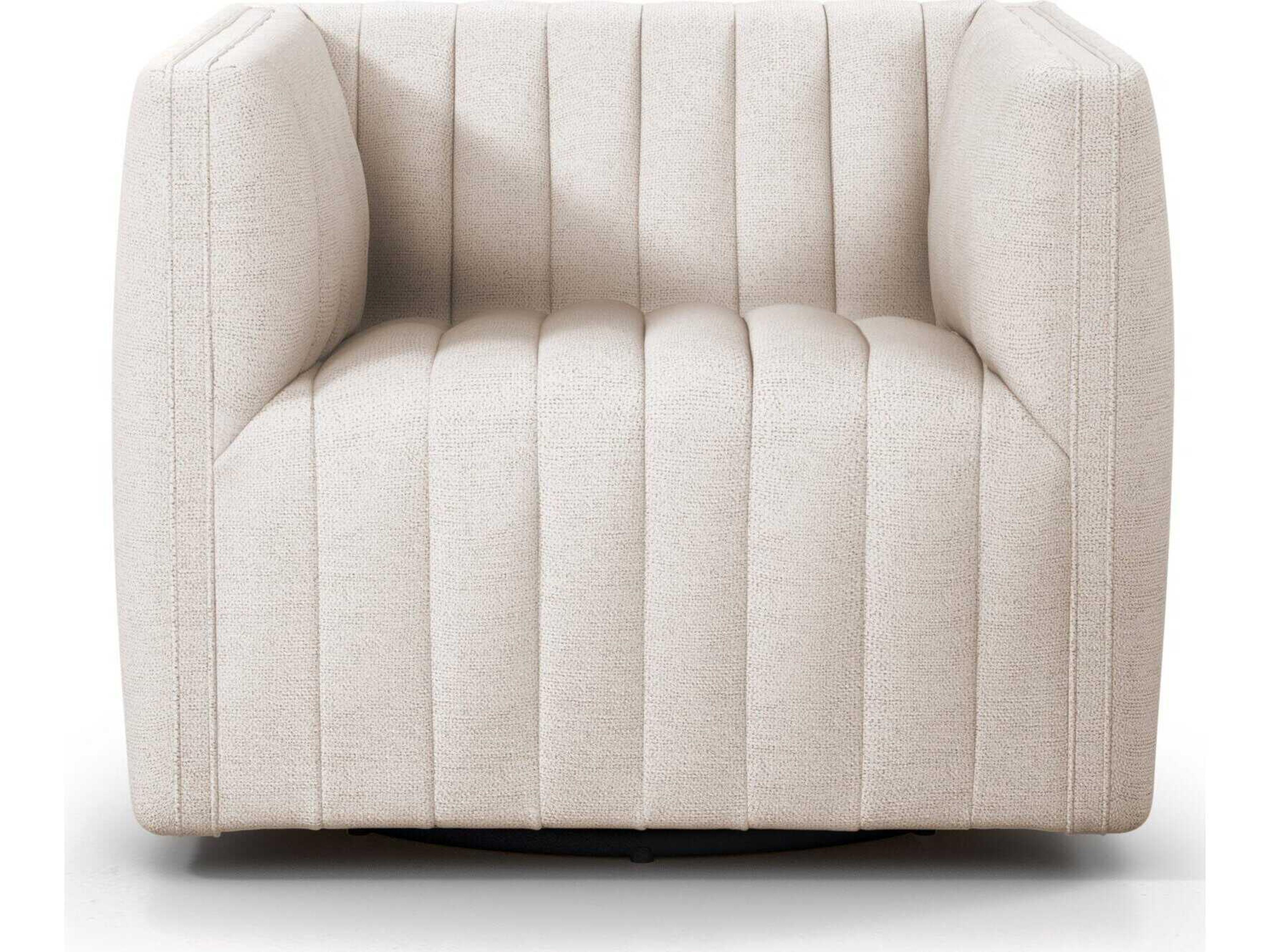 Four Hands Grayson Augustine Swivel Cream Fabric Accent Chair