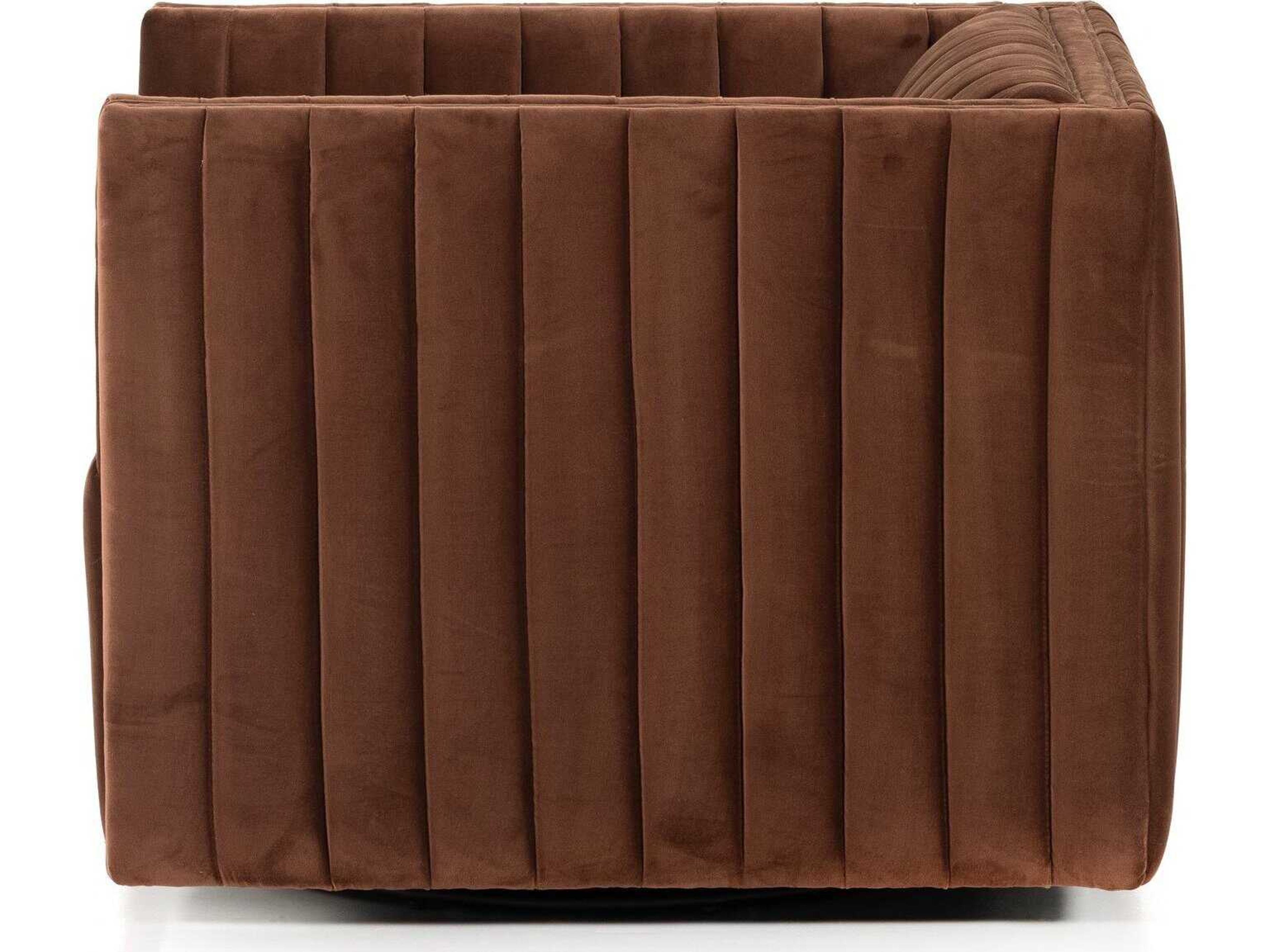 Four Hands Grayson Augustine Swivel Brown Fabric Accent Chair