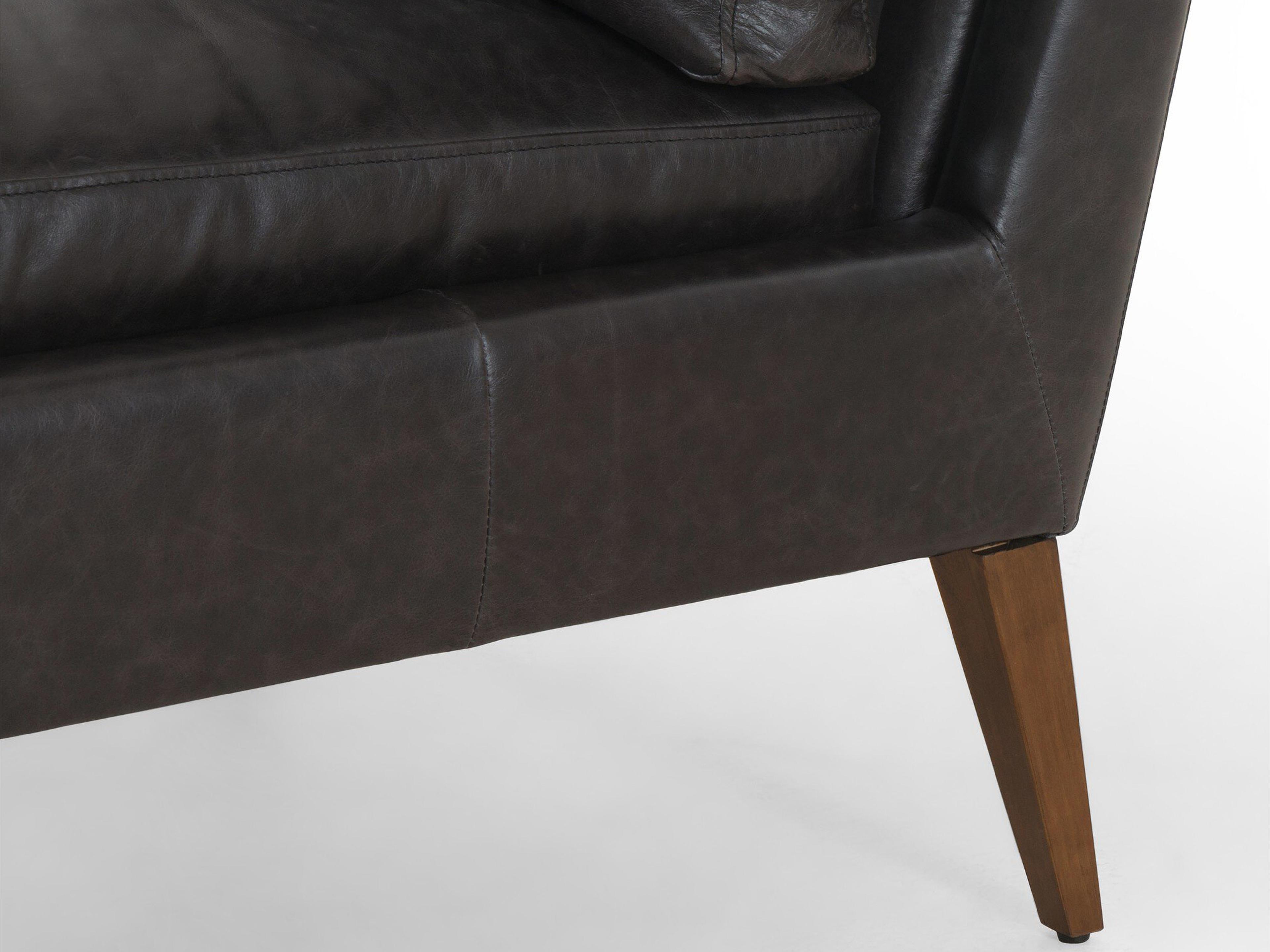 Four Hands Grayson Olson Sonoma Black Leather Accent Chair