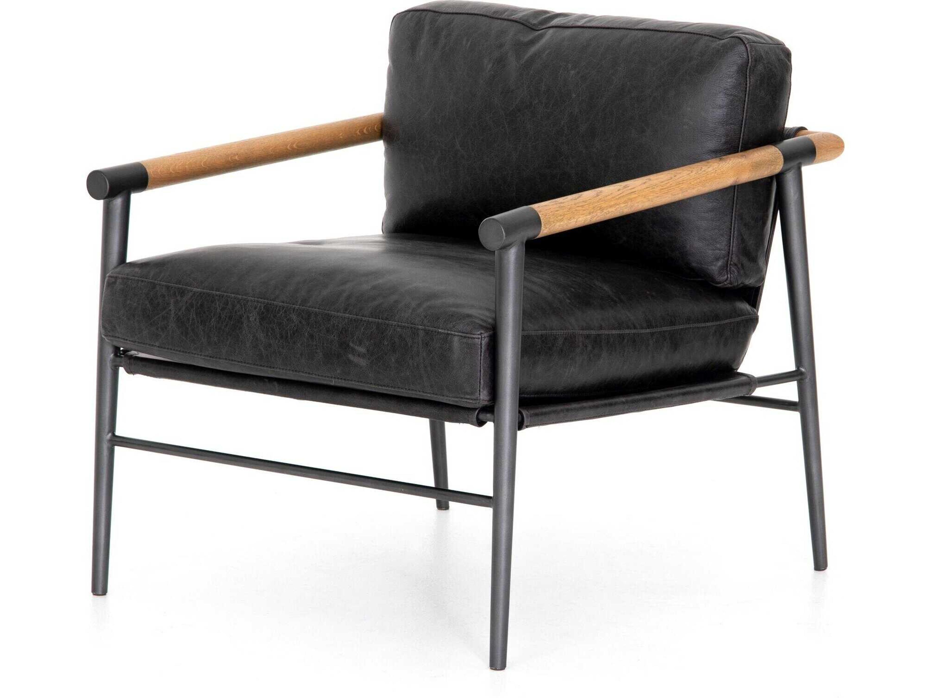 Grayson Rowen Black Leather Accent Chair