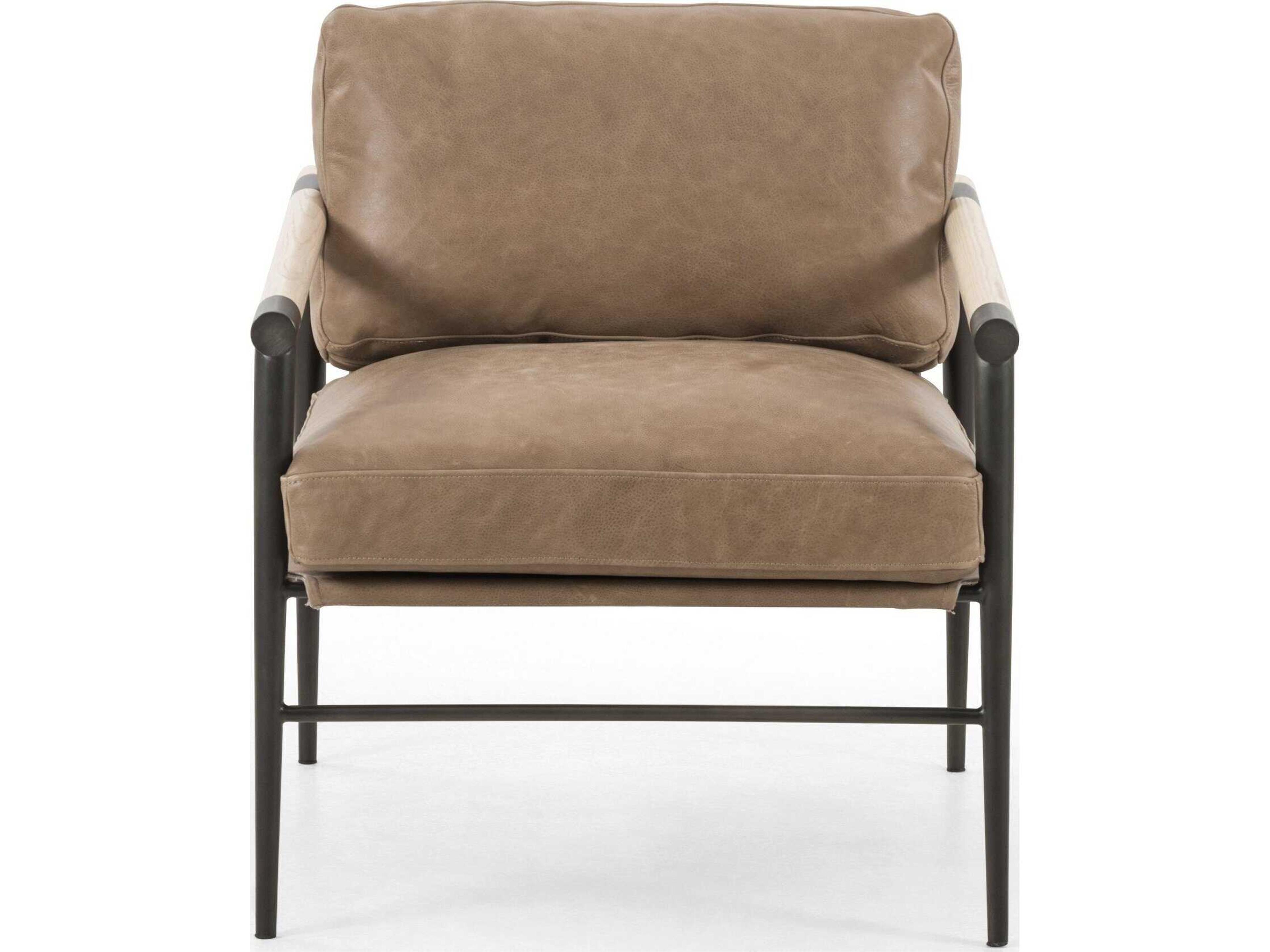 Four Hands Grayson Rowen Brown Leather Accent Chair