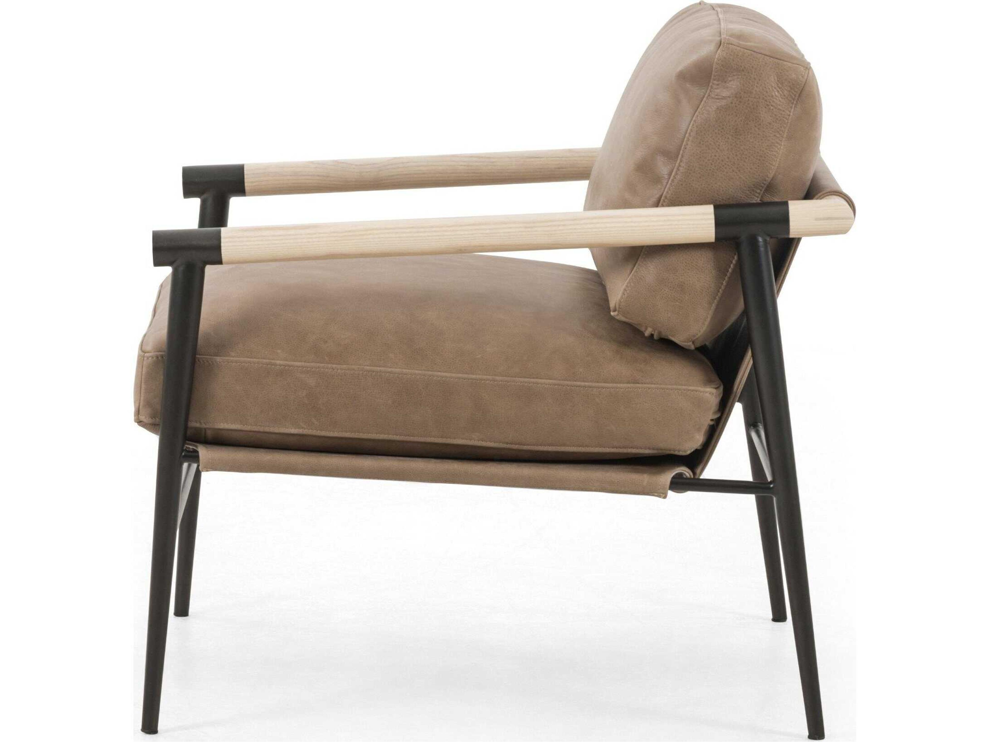 Four Hands Grayson Rowen Brown Leather Accent Chair