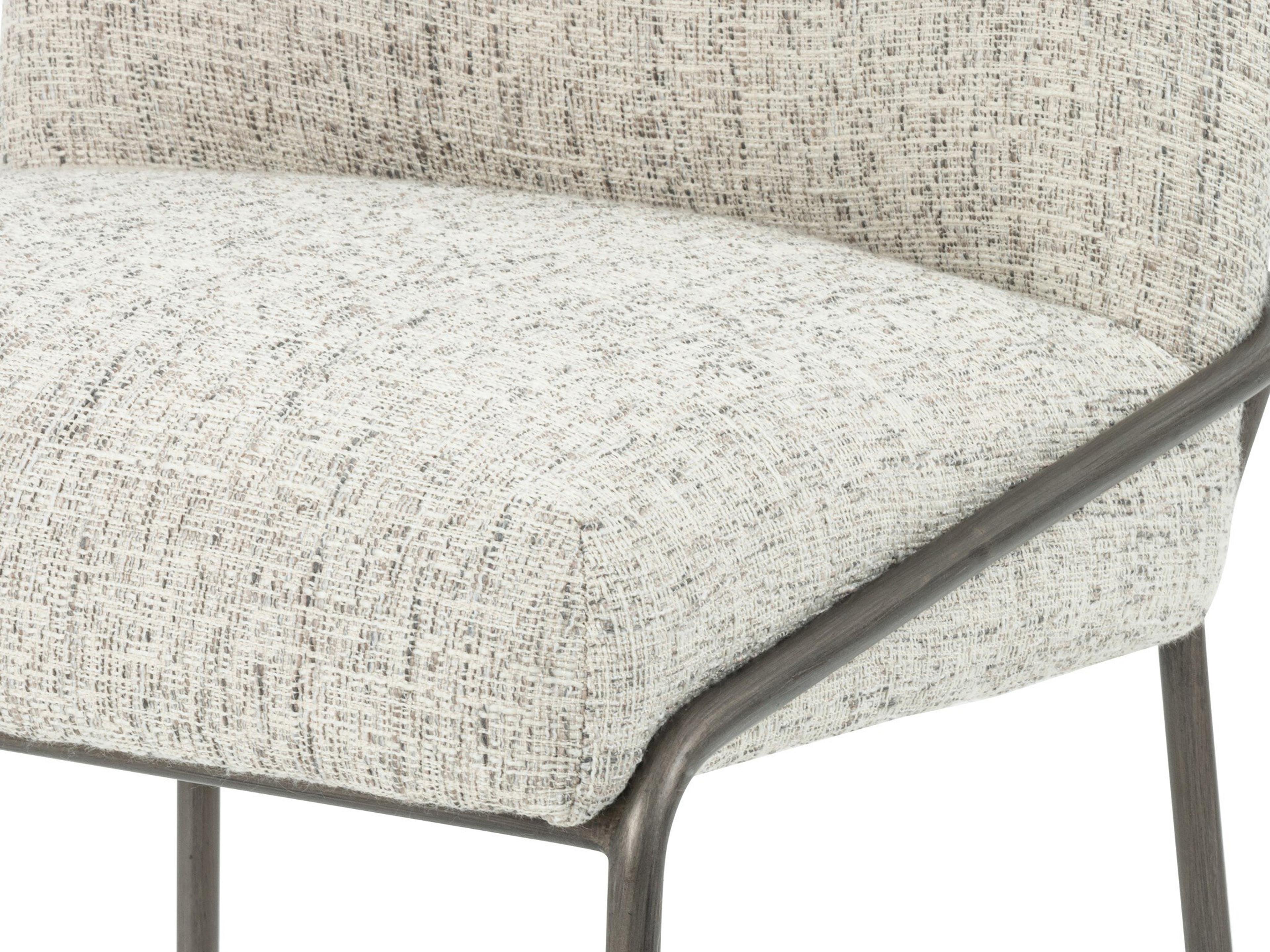 Four Hands Grayson Astrud Upholstered Lyon Pewter Brushed Slate Bar Stool