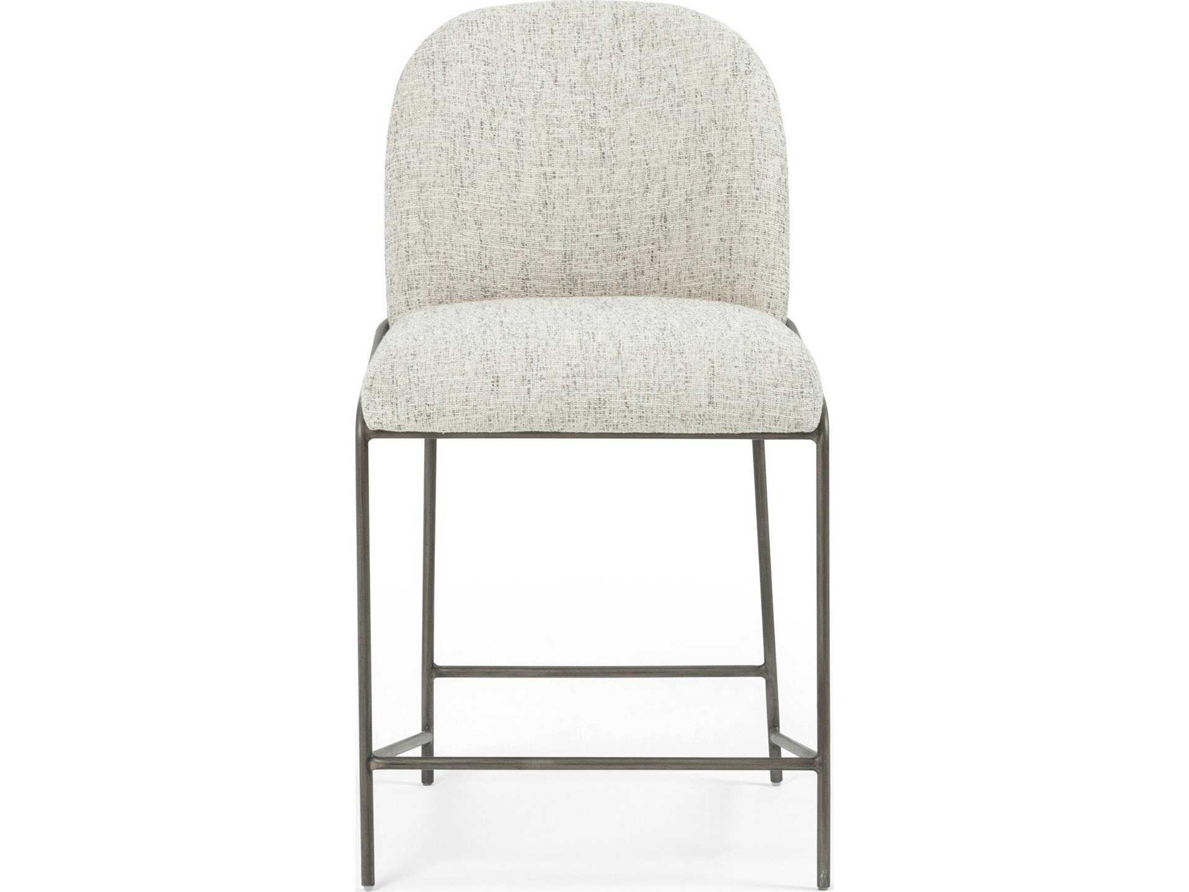 Four Hands Grayson Astrud Lyon Pewter Upholstered Counter Stool