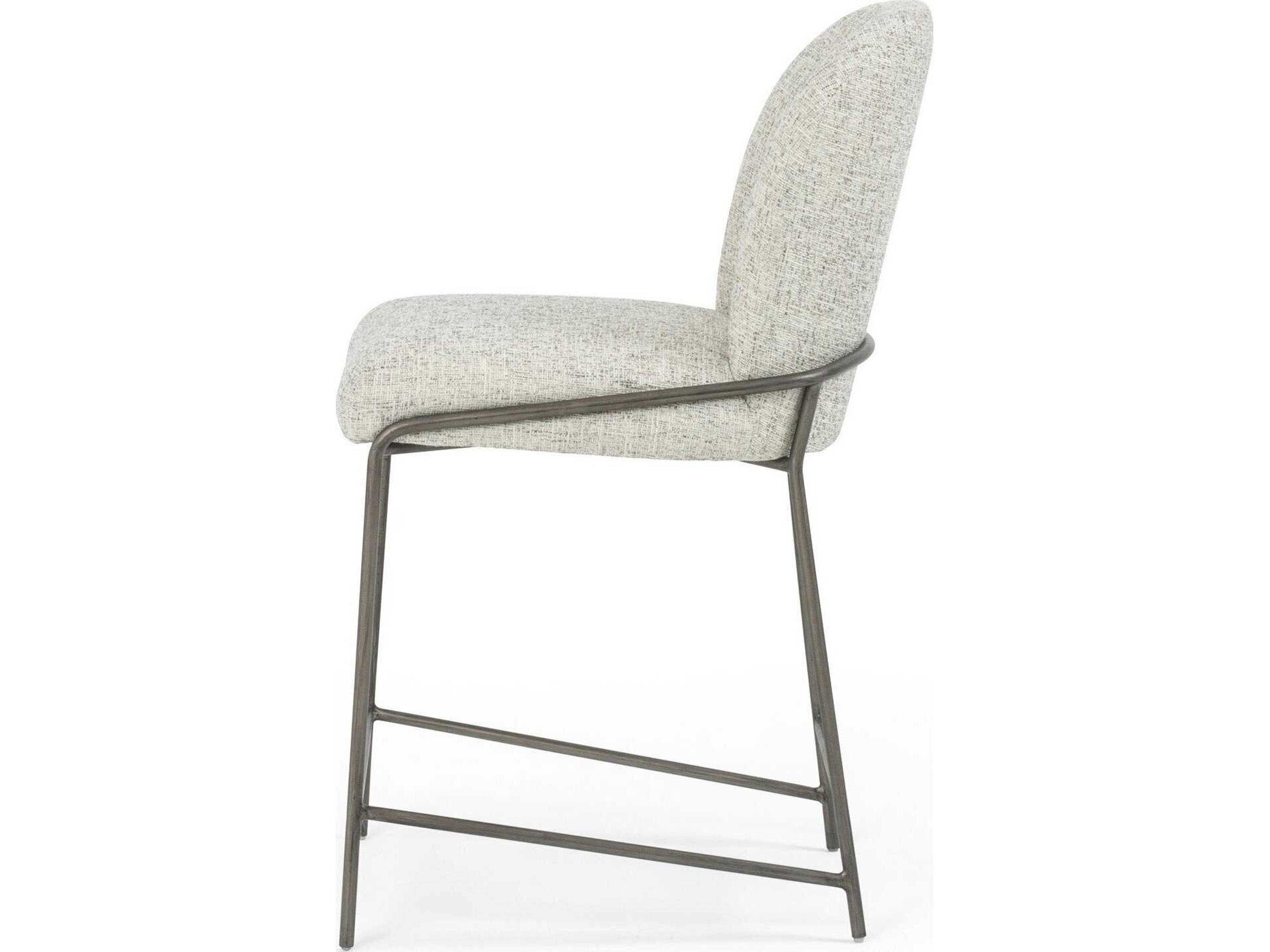 Four Hands Grayson Astrud Lyon Pewter Upholstered Counter Stool