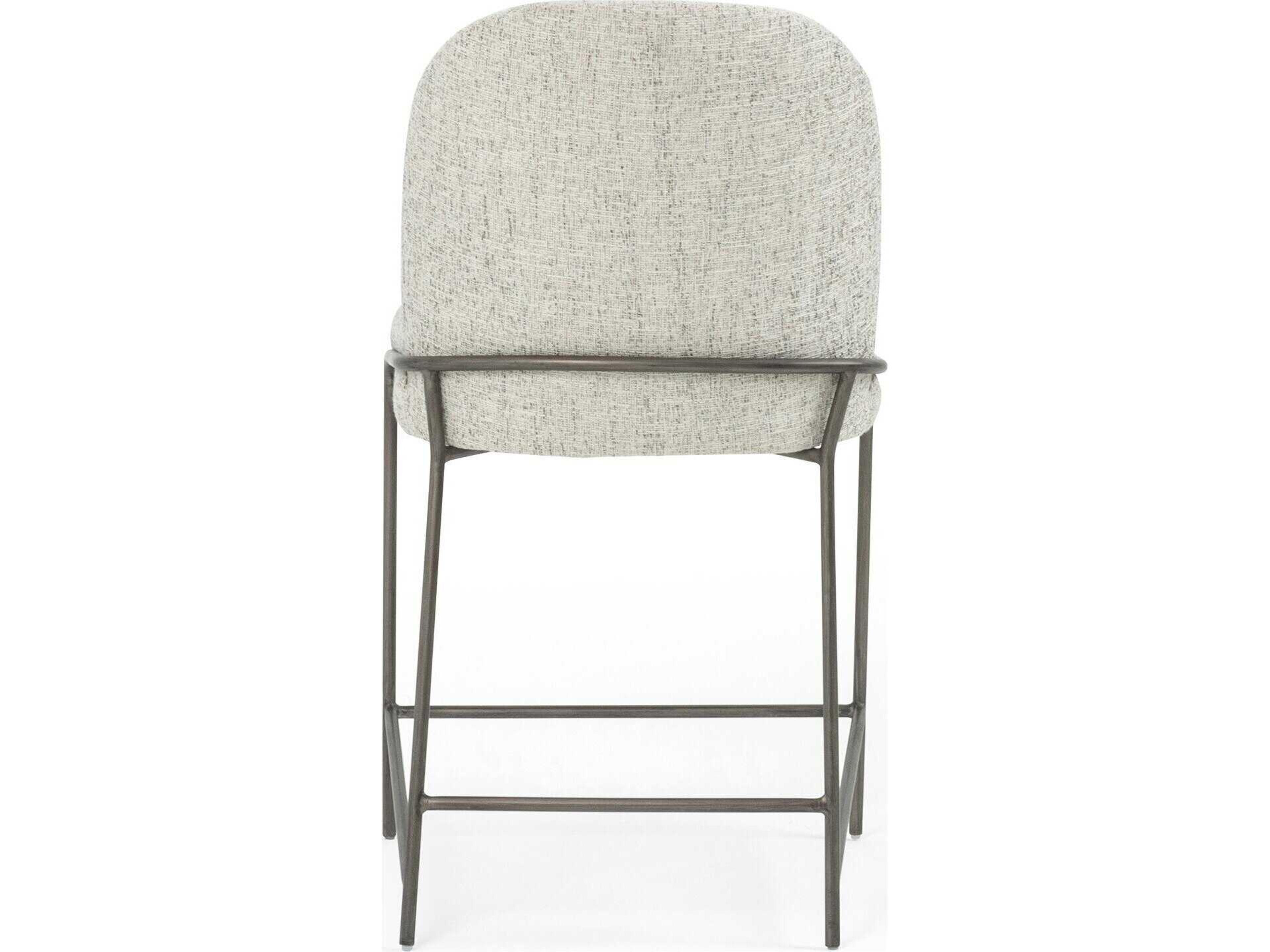 Four Hands Grayson Astrud Lyon Pewter Upholstered Counter Stool