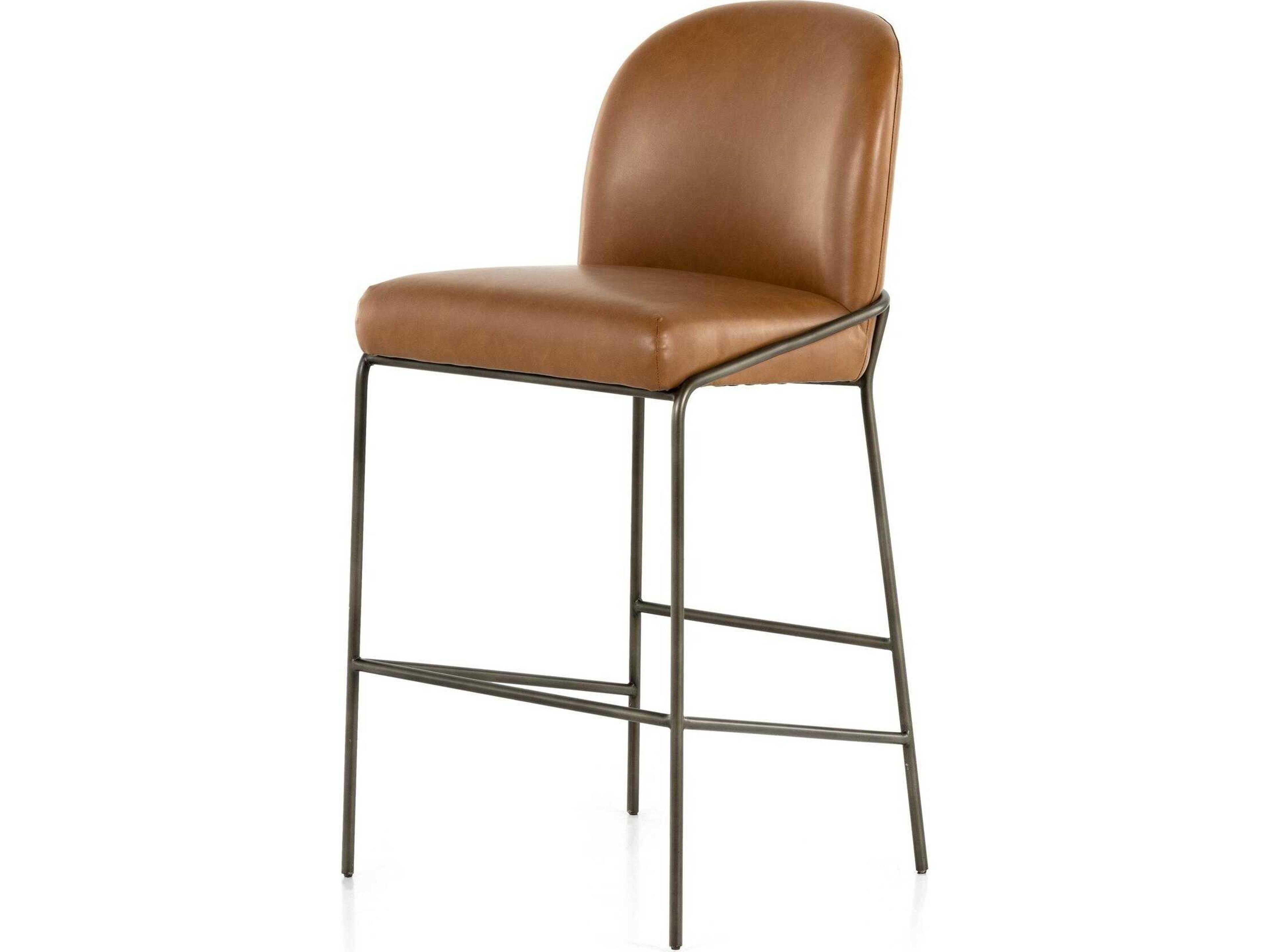 Grayson Astrud Sierra Butterscotch Leather Bar Stool