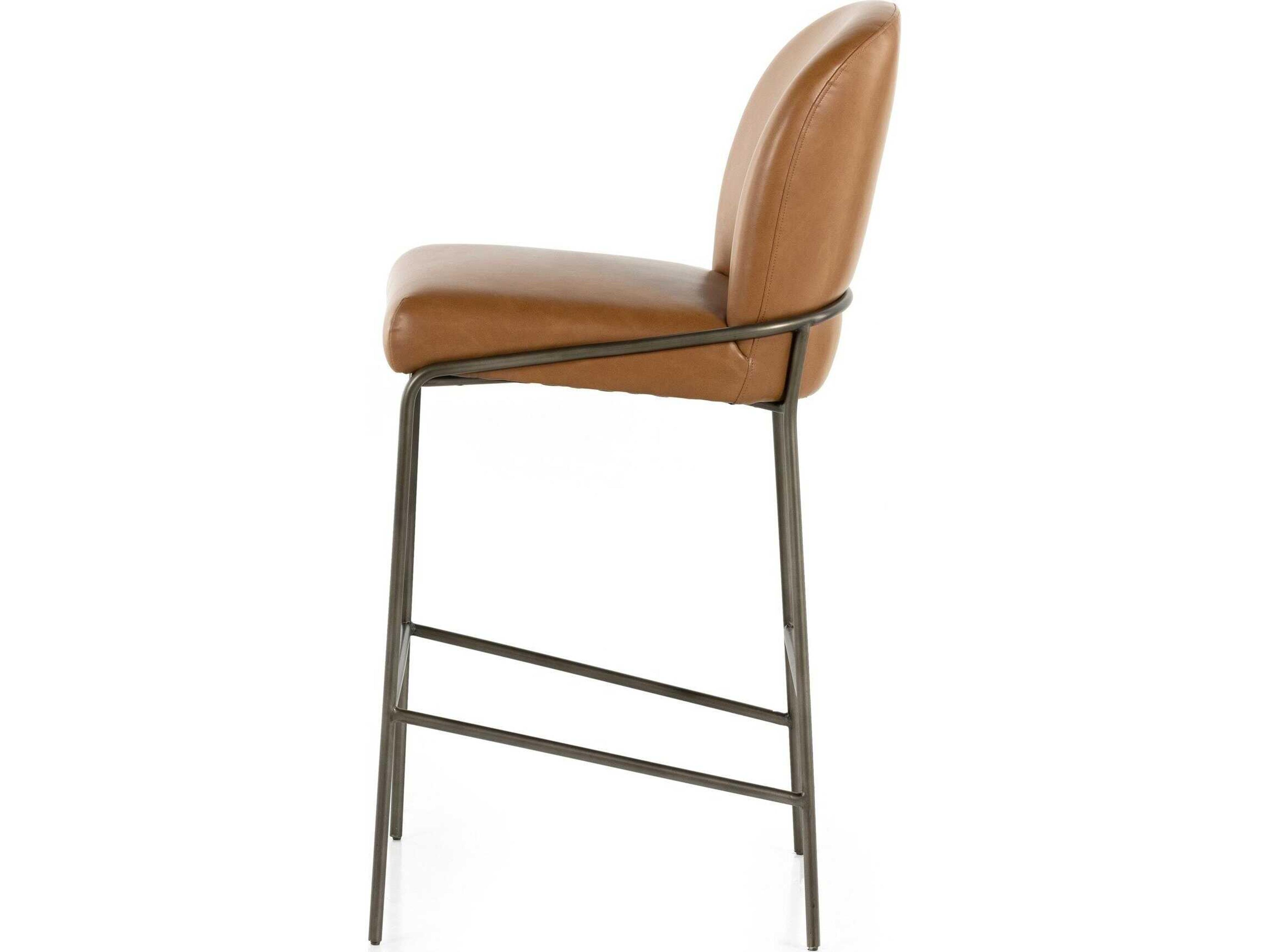 Four Hands Grayson Astrud Sierra Butterscotch Leather Bar Stool