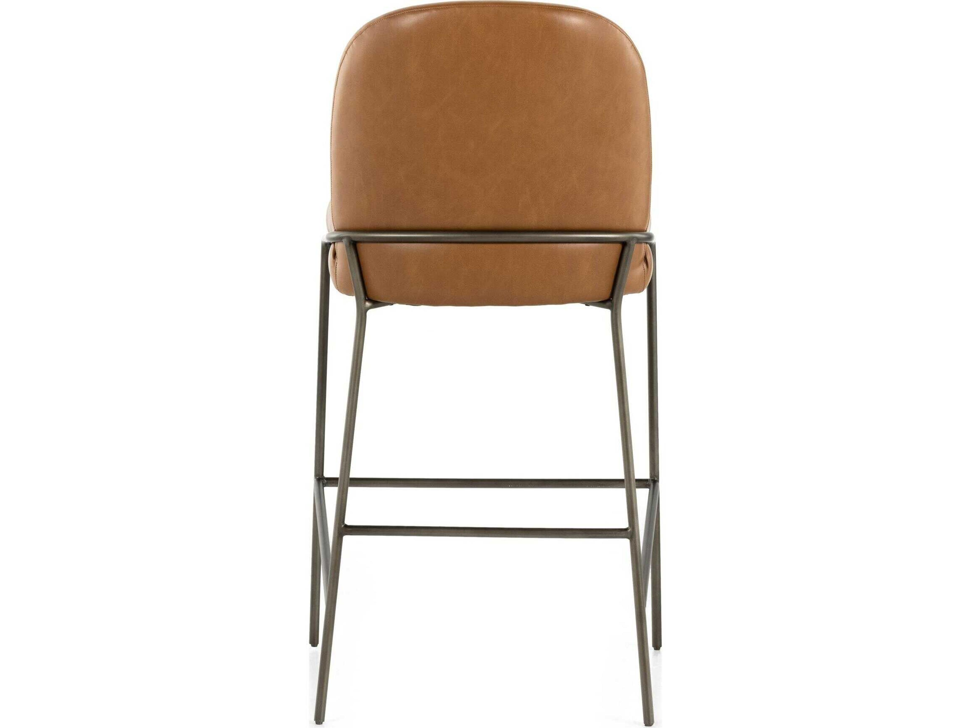 Four Hands Grayson Astrud Sierra Butterscotch Leather Bar Stool
