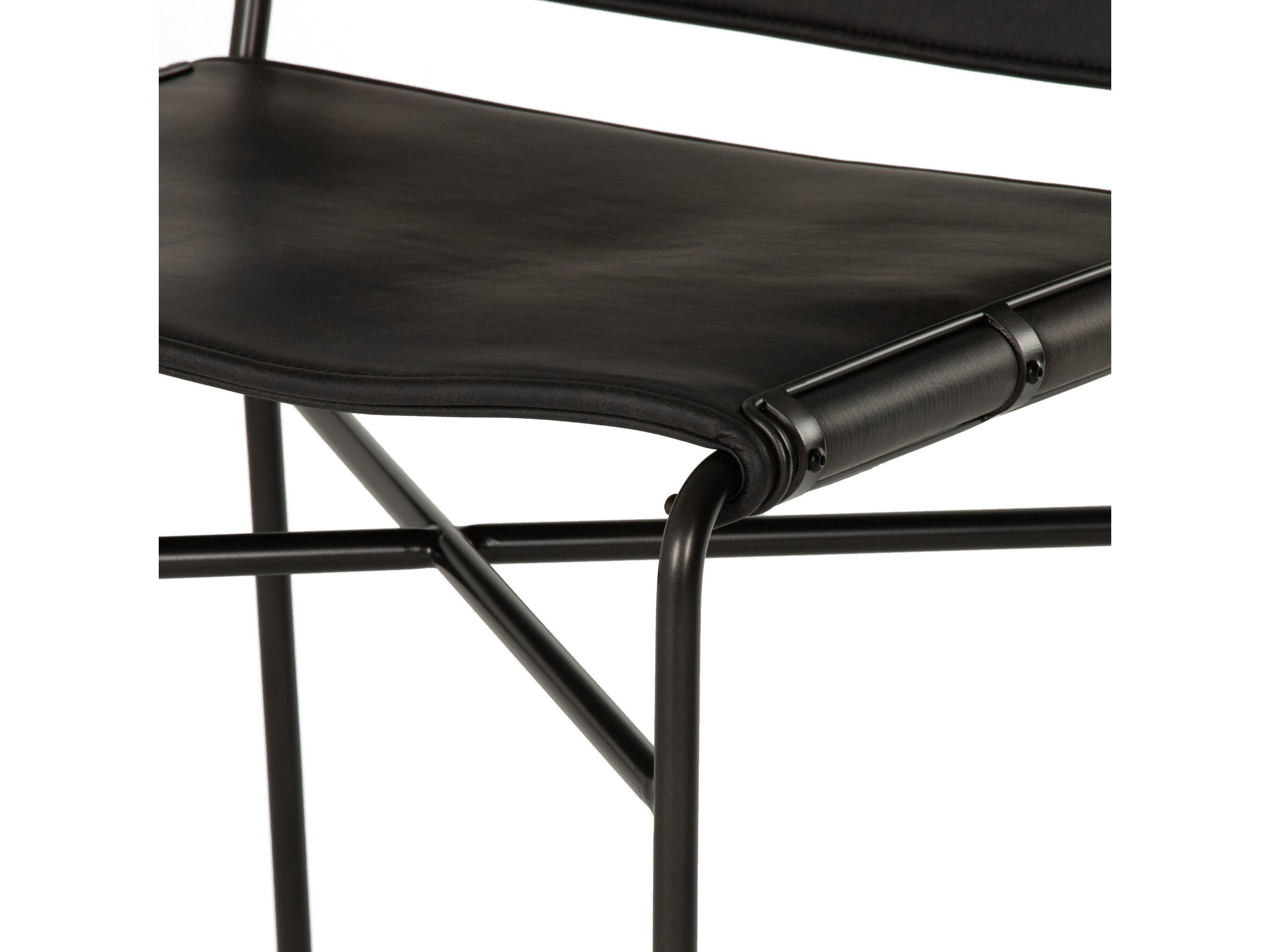 Four Hands Irondale Wharton Distressed Black Waxed Counter Stool