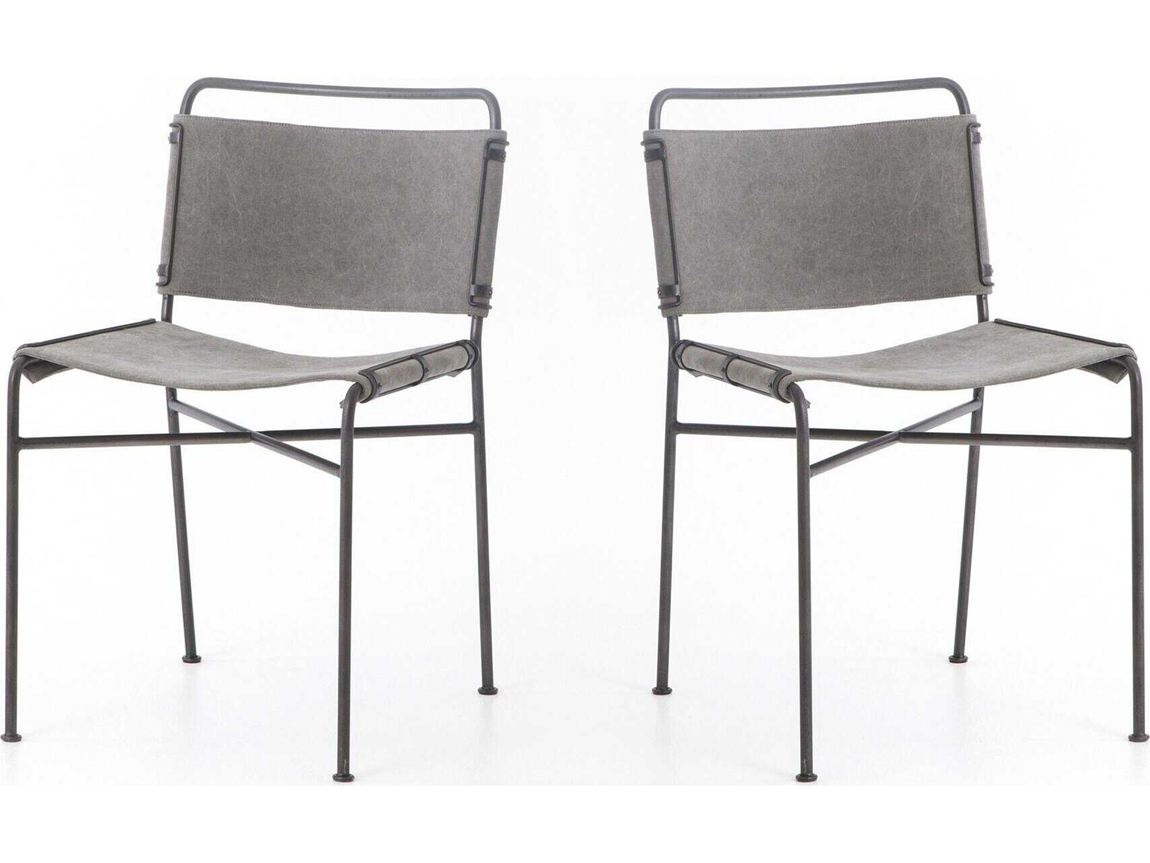 Four Hands Irondale Wharton Stonewash Grey Upholstered Dining Chair