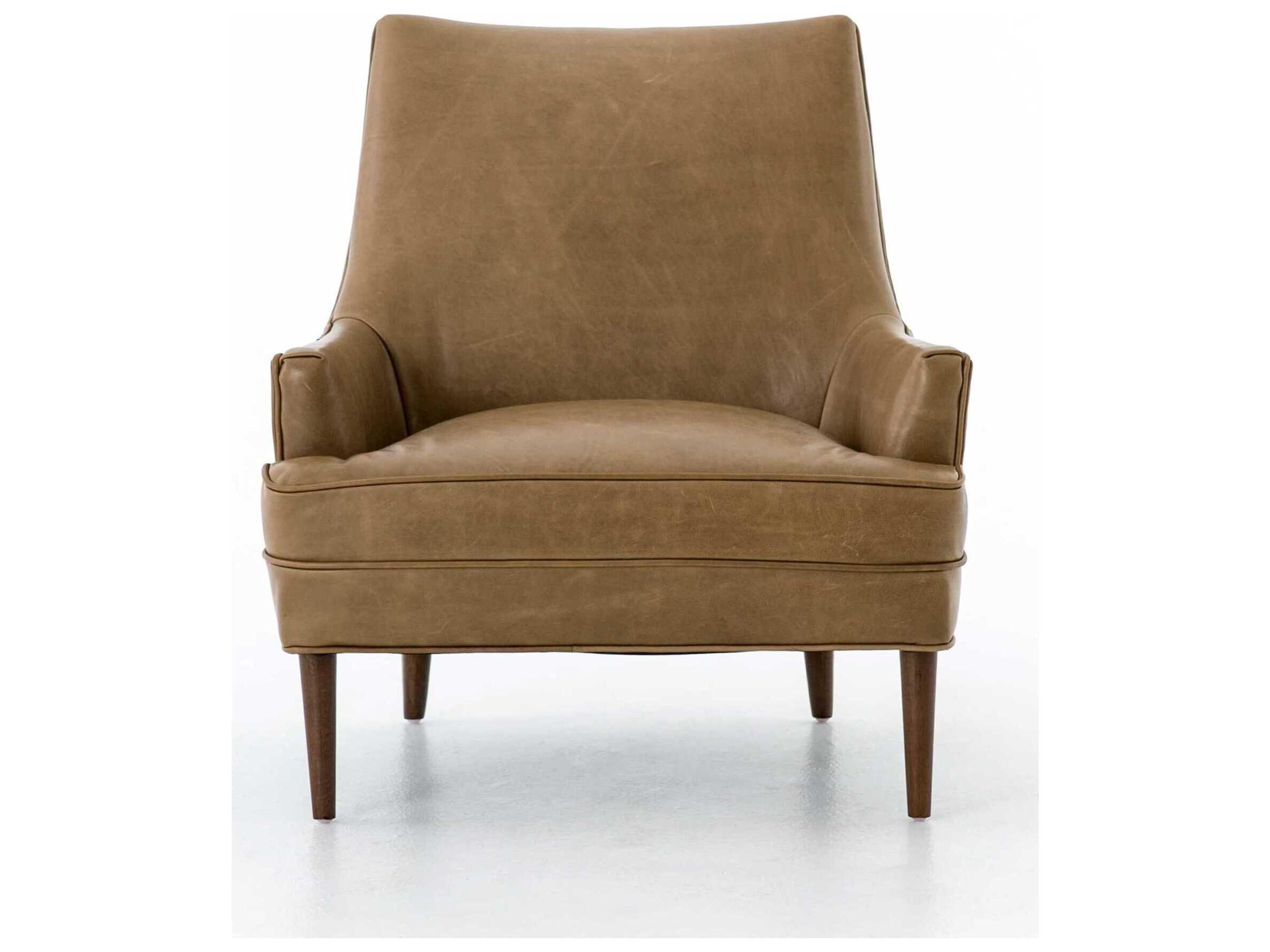 Four Hands Belfast Danya Brown Leather Accent Chair