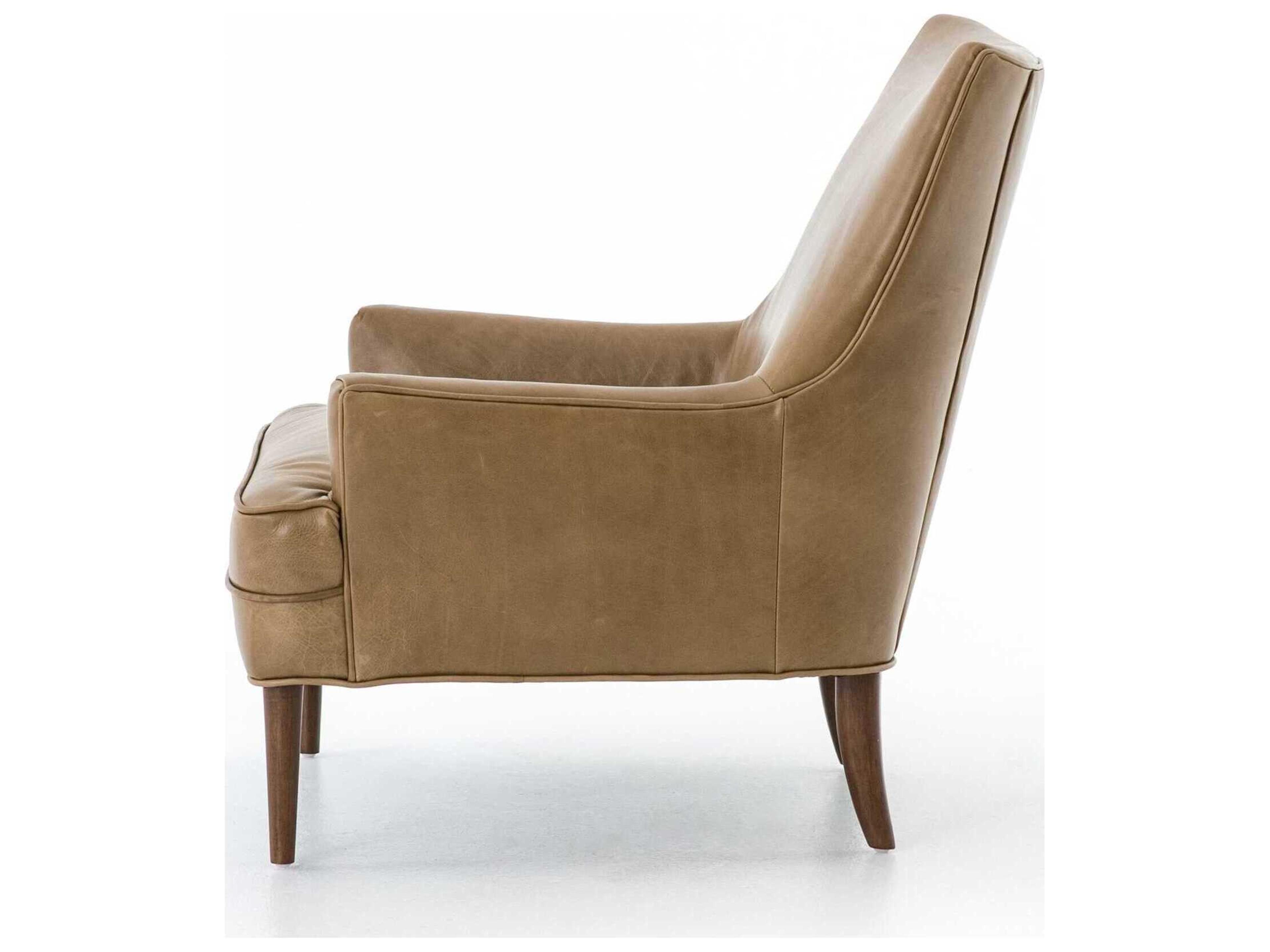 Four Hands Belfast Danya Brown Leather Accent Chair