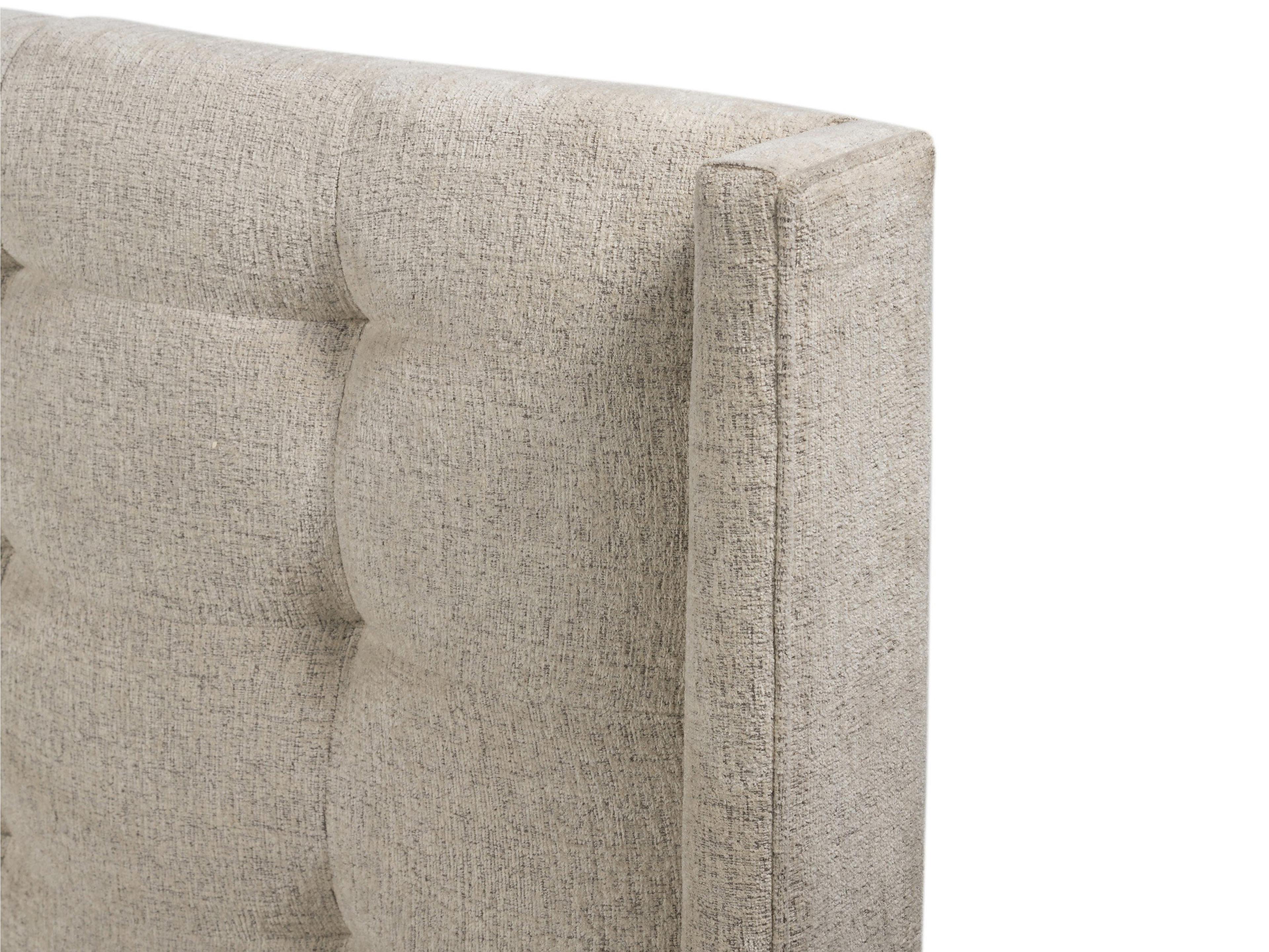 Four Hands Easton Newhall Plushtone Linen Light Gunmetal White Upholstered King Platform Bed