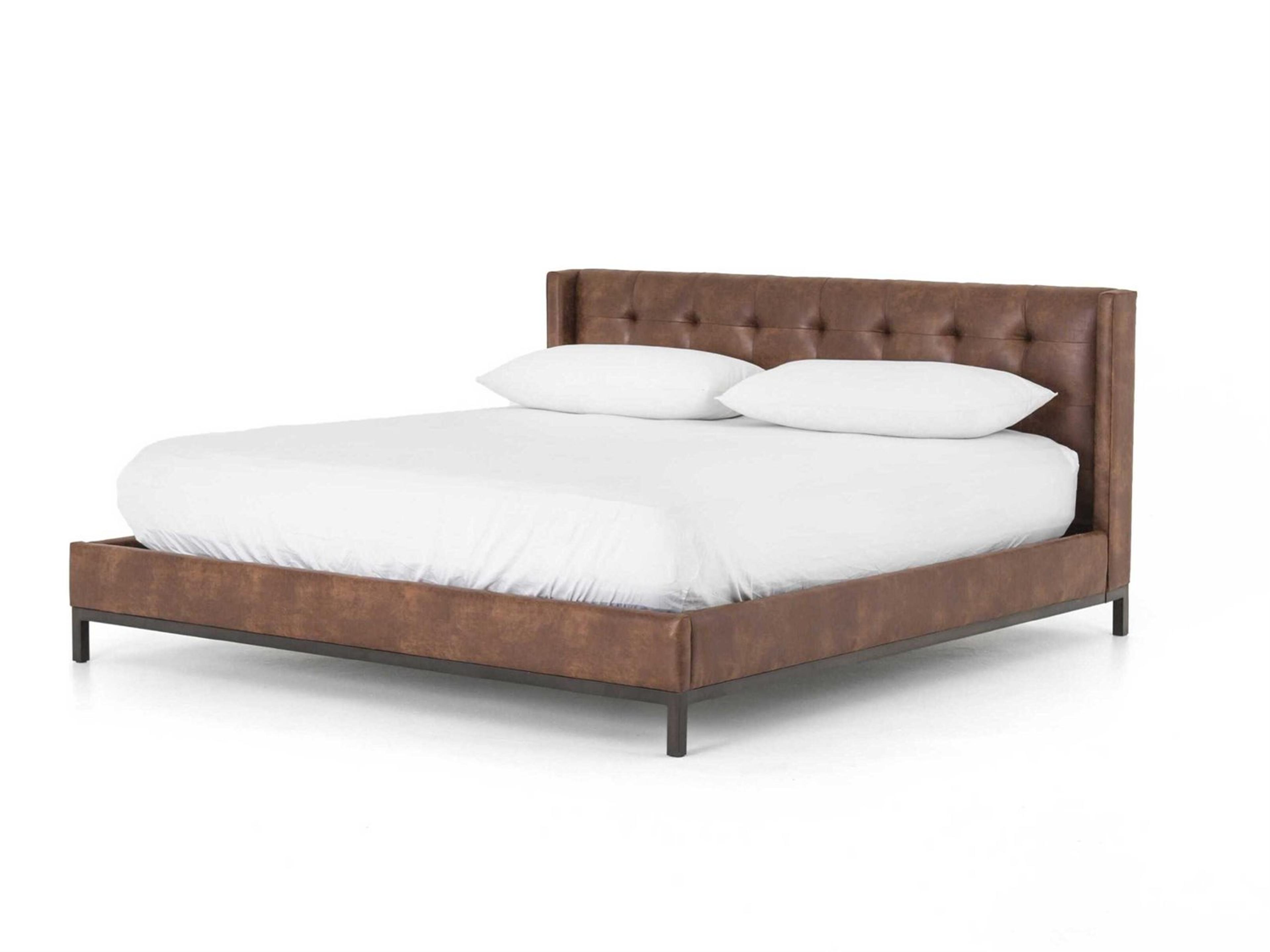 Globetrotter Newhall Vintage Tobacco Light Gunmetal Brown King Platform Bed
