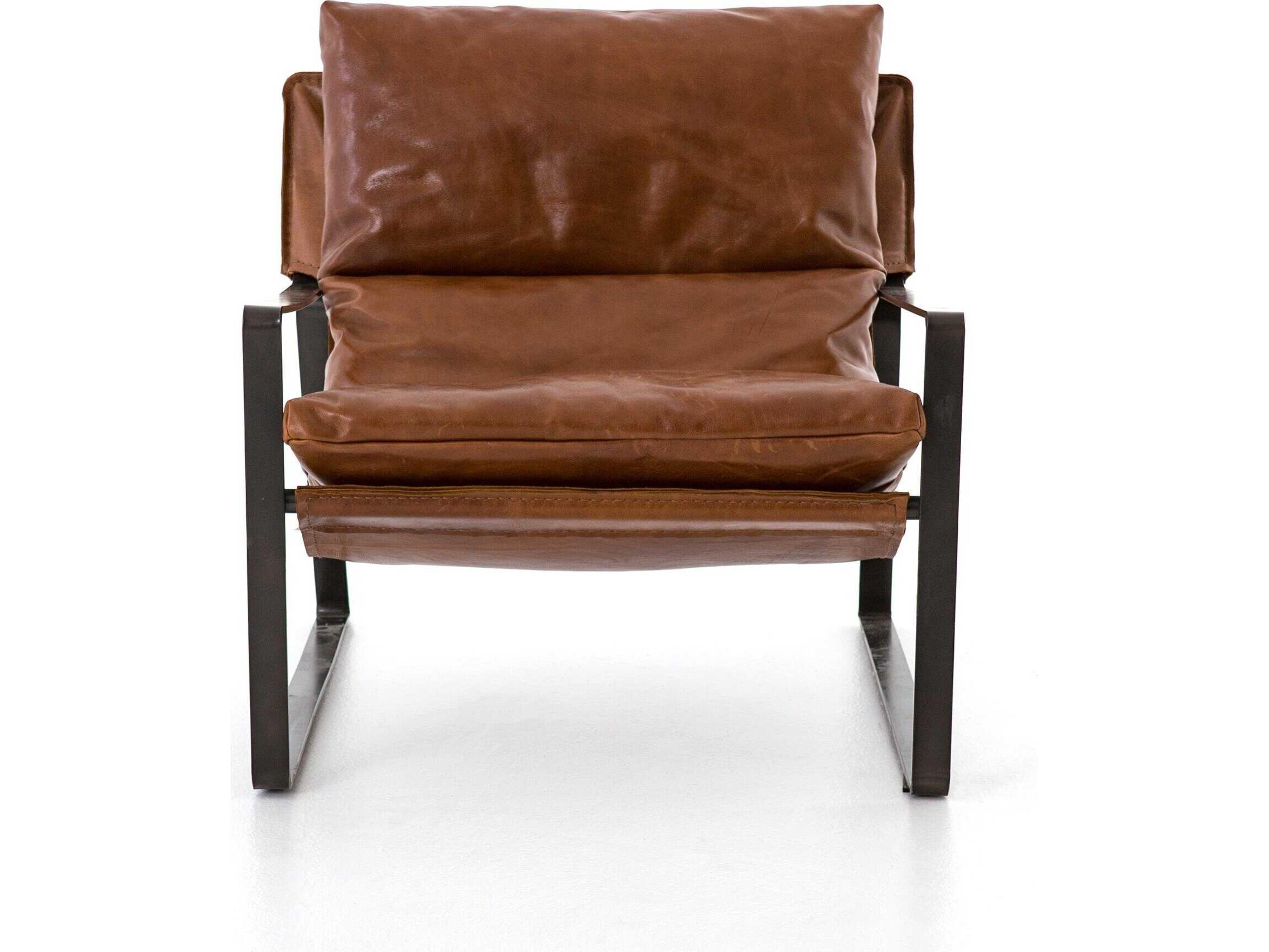 Four Hands Westgate Emmett Brown Leather Accent Chair