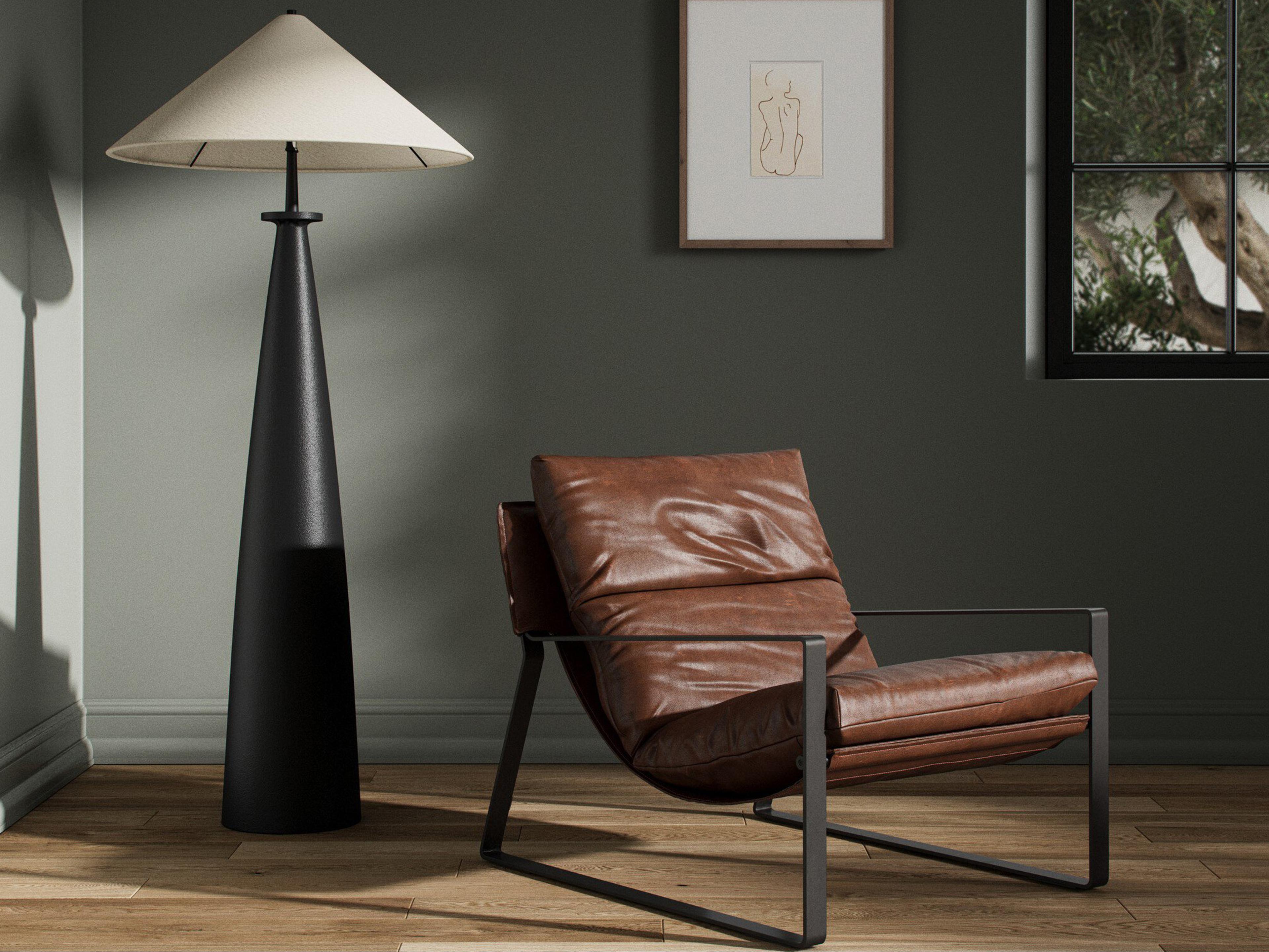 Four Hands Westgate Emmett Brown Leather Accent Chair