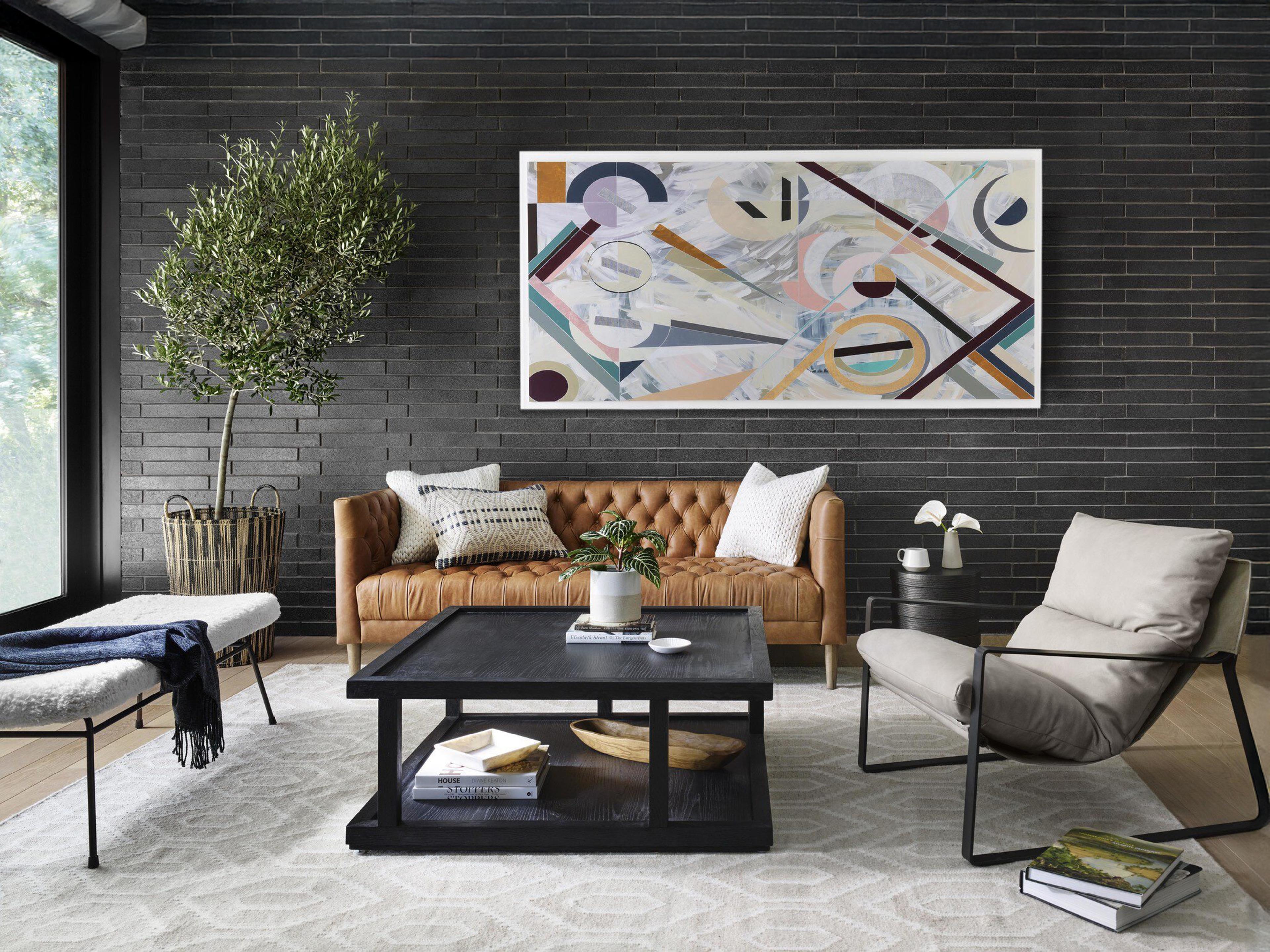 Luxecor Globetrotter Emmett Beige Leather Accent Chair