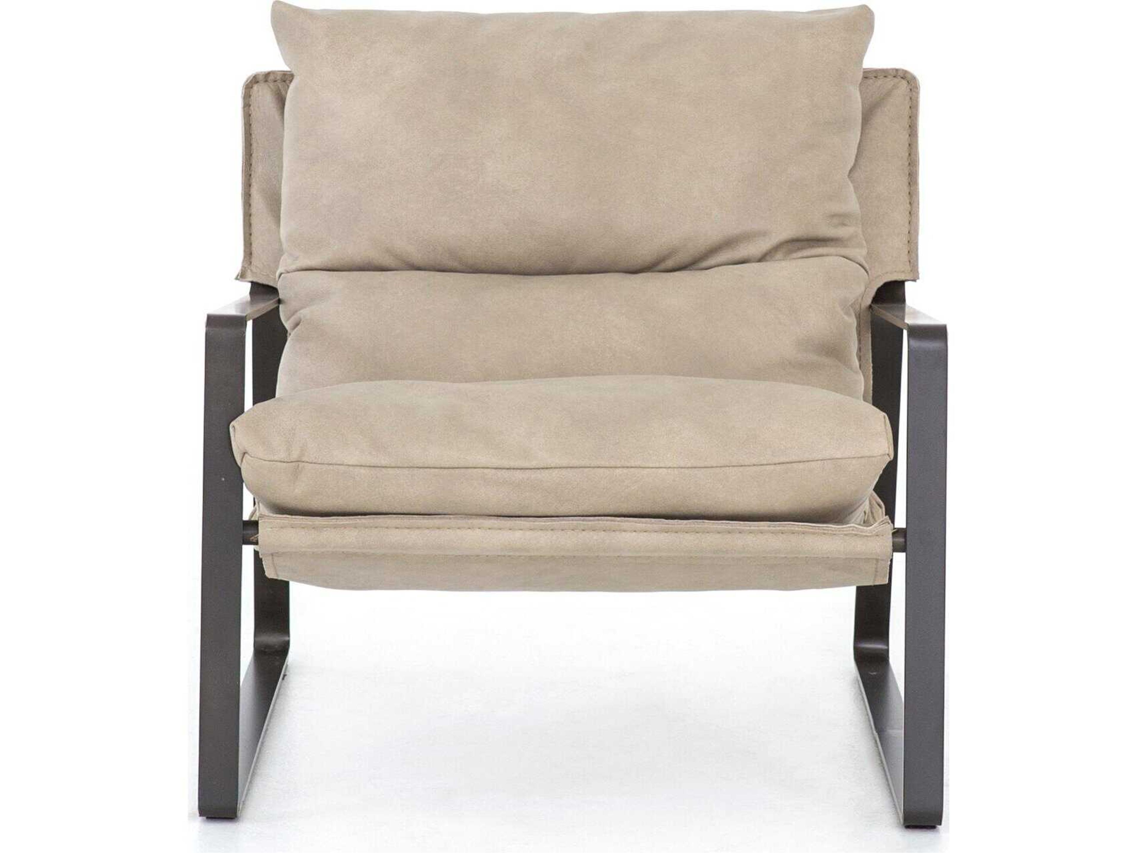 Luxecor Globetrotter Emmett Beige Leather Accent Chair