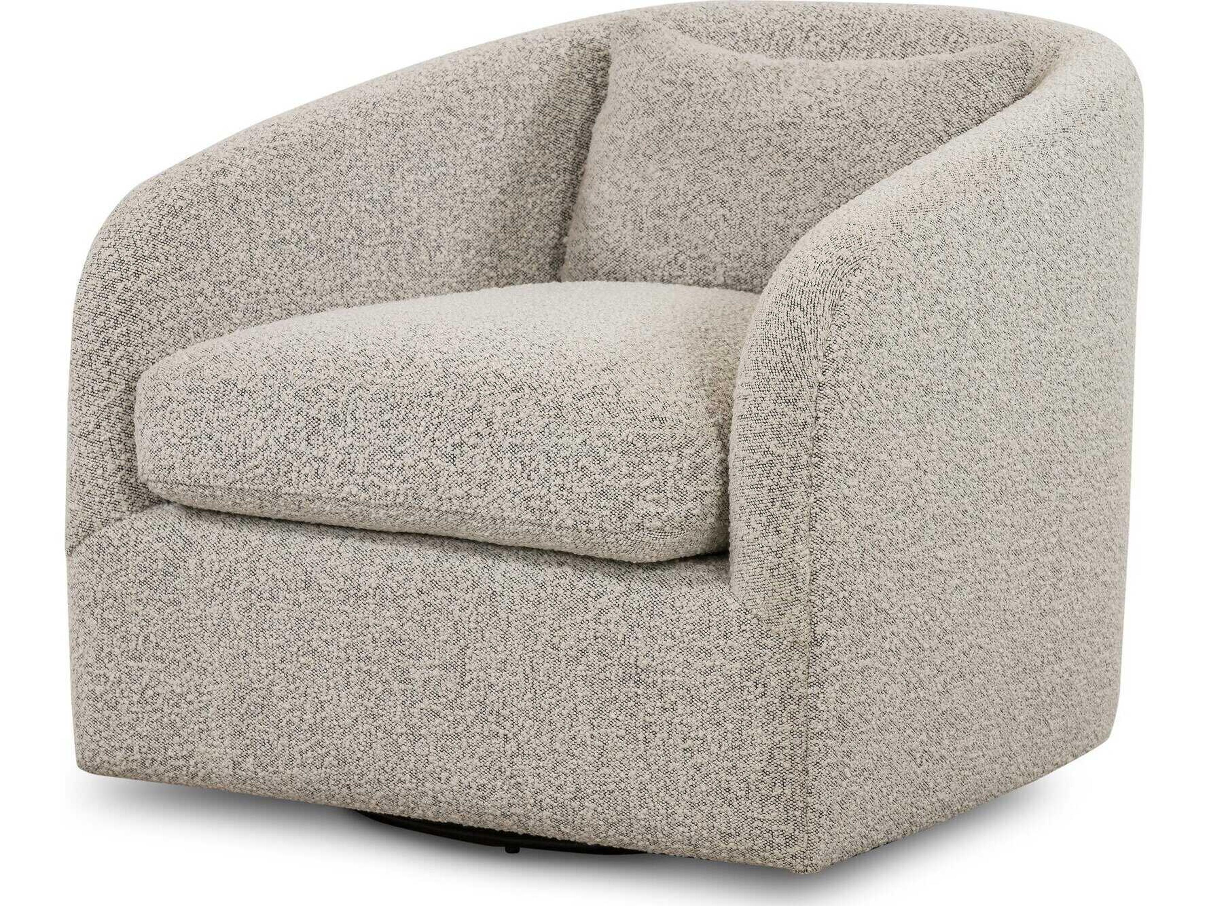 Farrow Topanga Swivel Gray Fabric Accent Chair