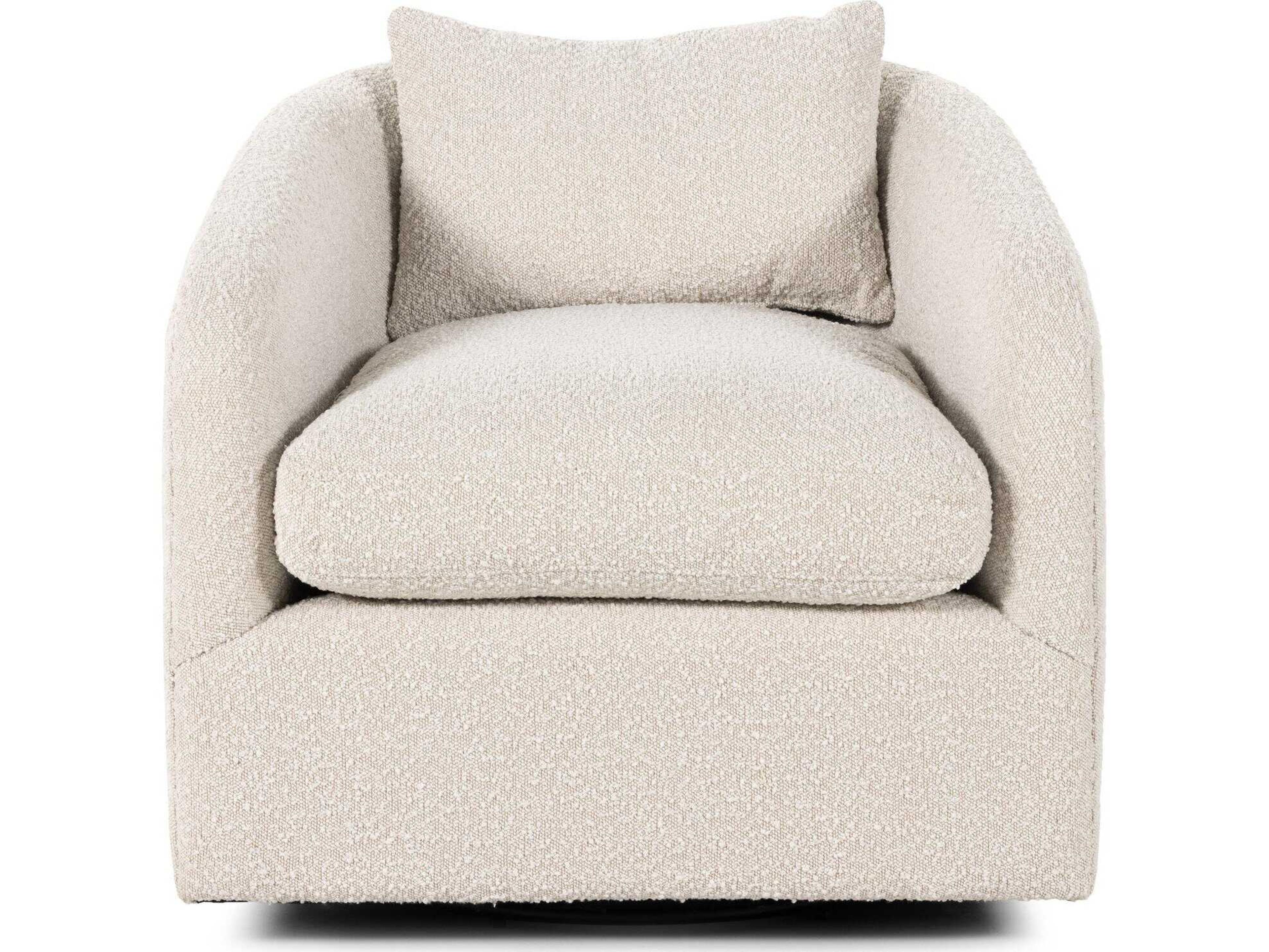 Four Hands Farrow Topanga Swivel Beige Fabric Accent Chair