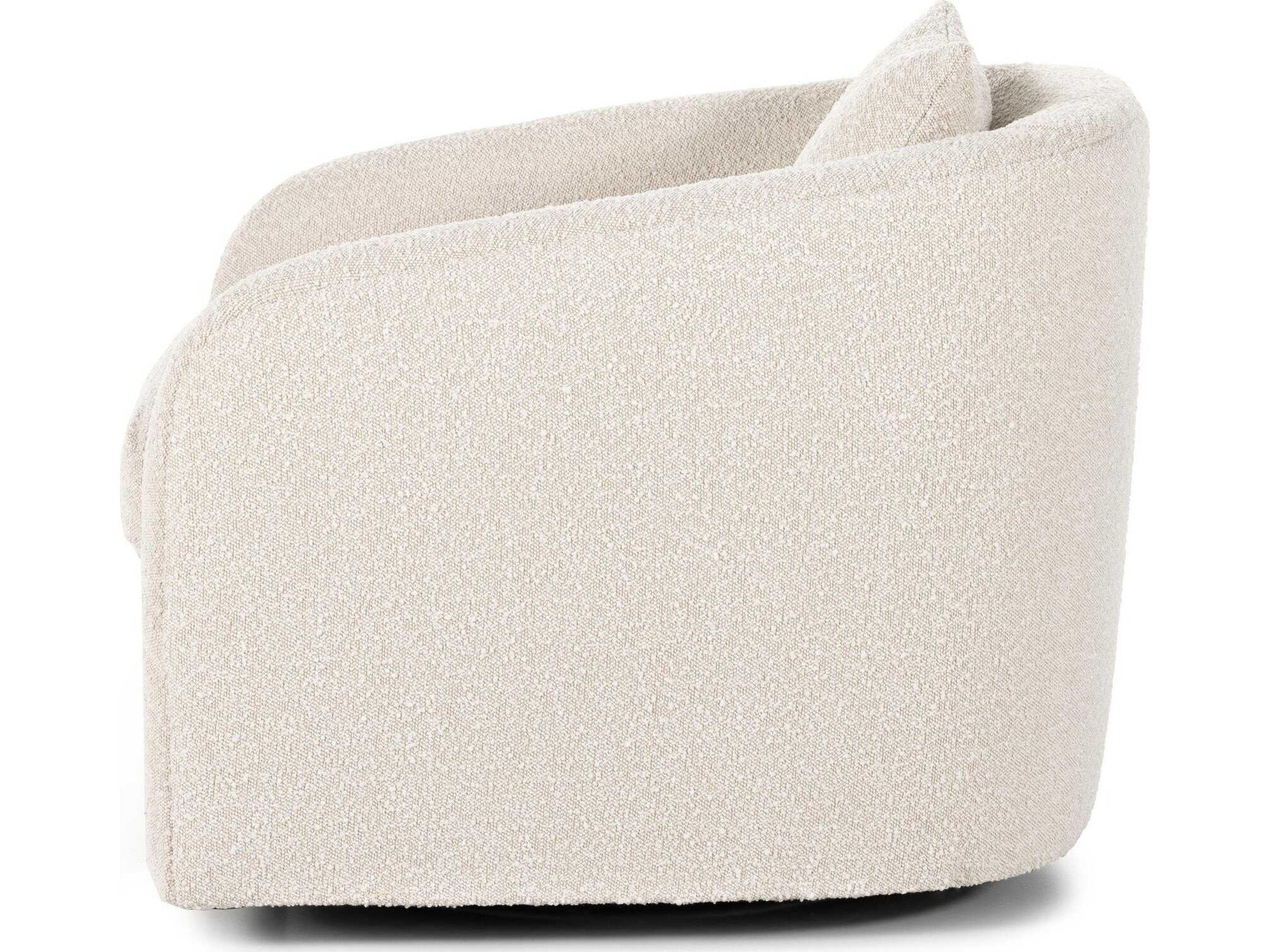 Four Hands Farrow Topanga Swivel Beige Fabric Accent Chair