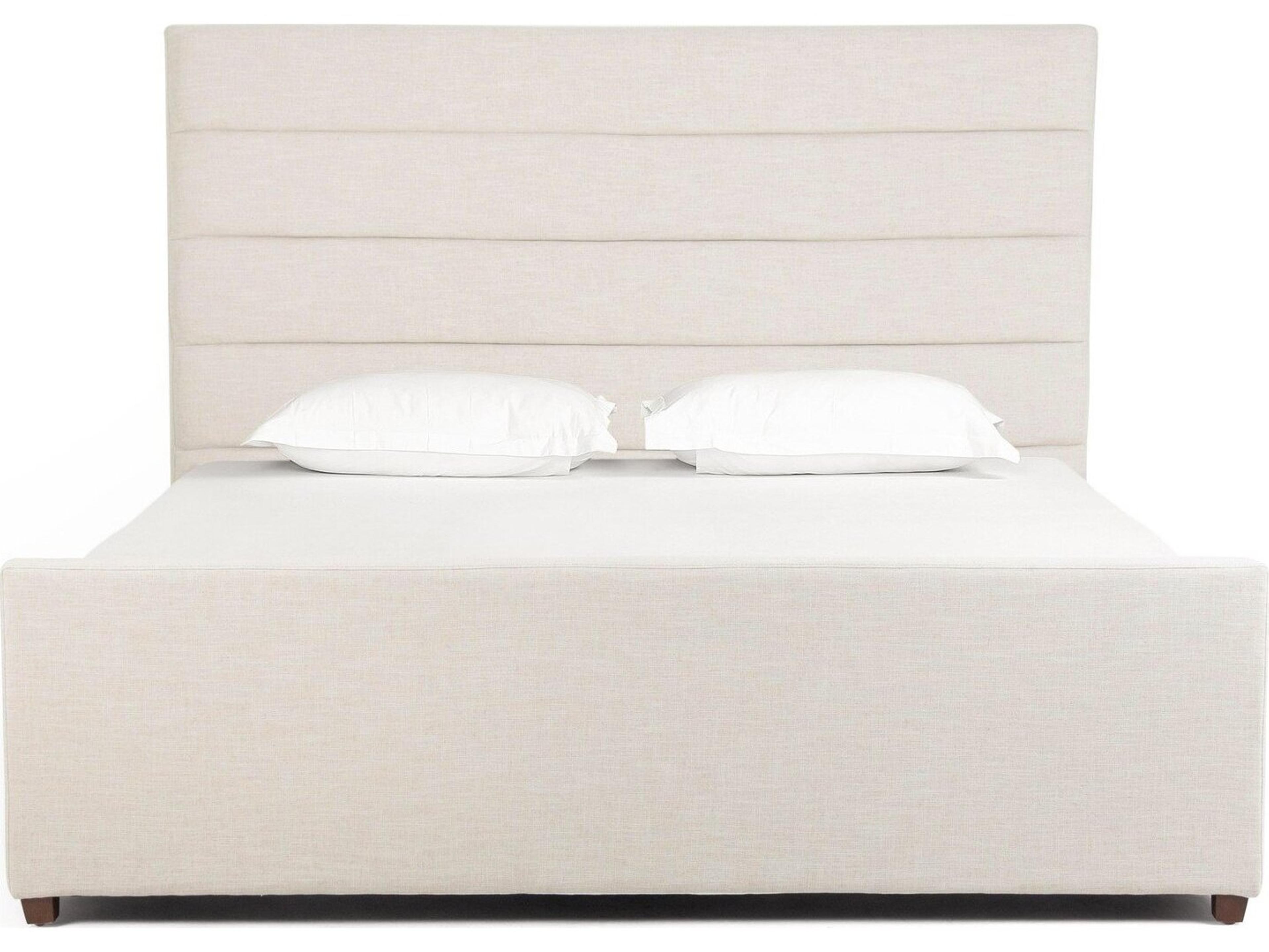 Four Hands Easton Beige Parrawood Upholstered California King Platform Bed