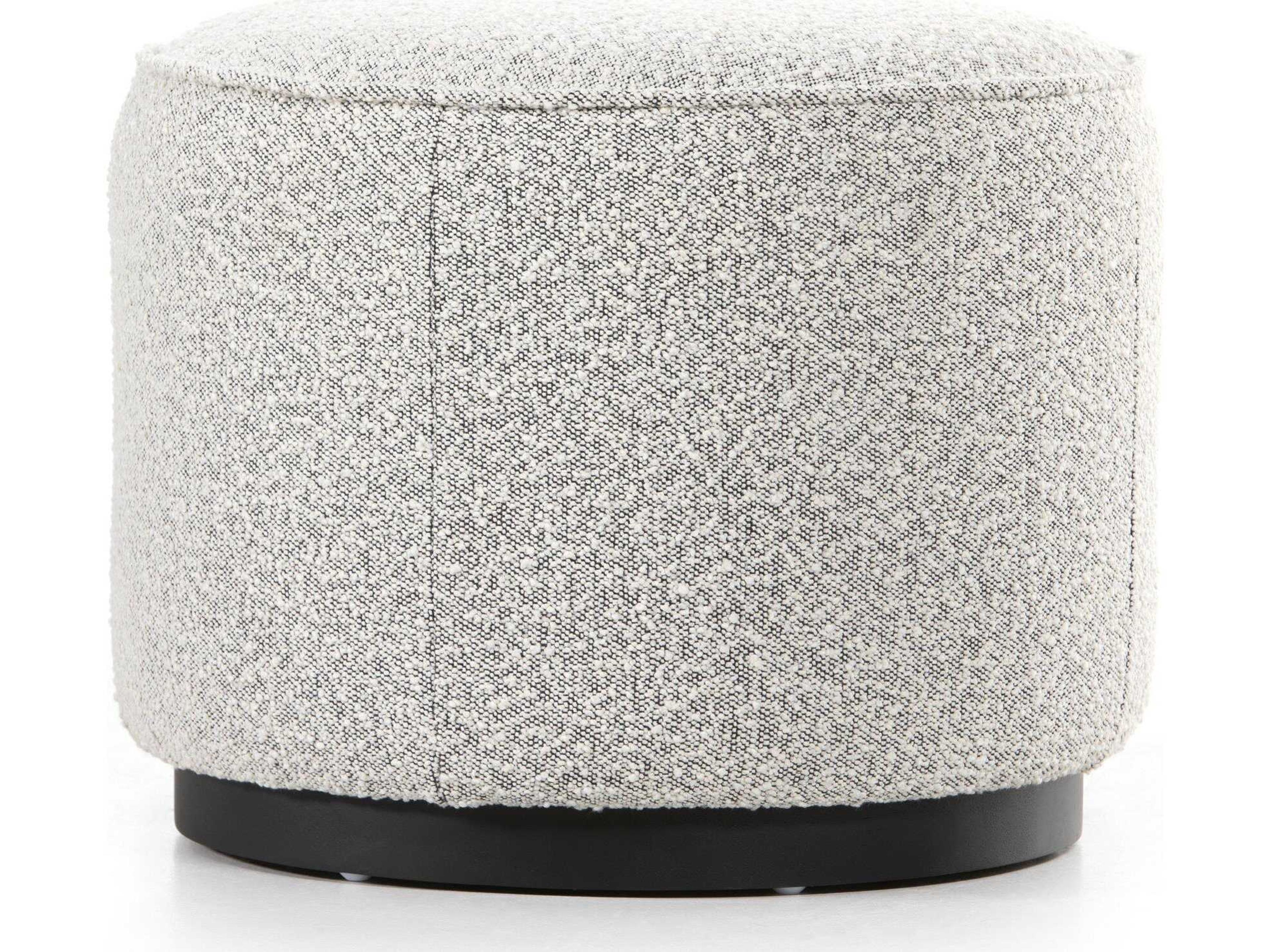 Luxecor Sinclair Globetrotter Brushed Ebony Knoll Domino Gray Upholstered Ottoman