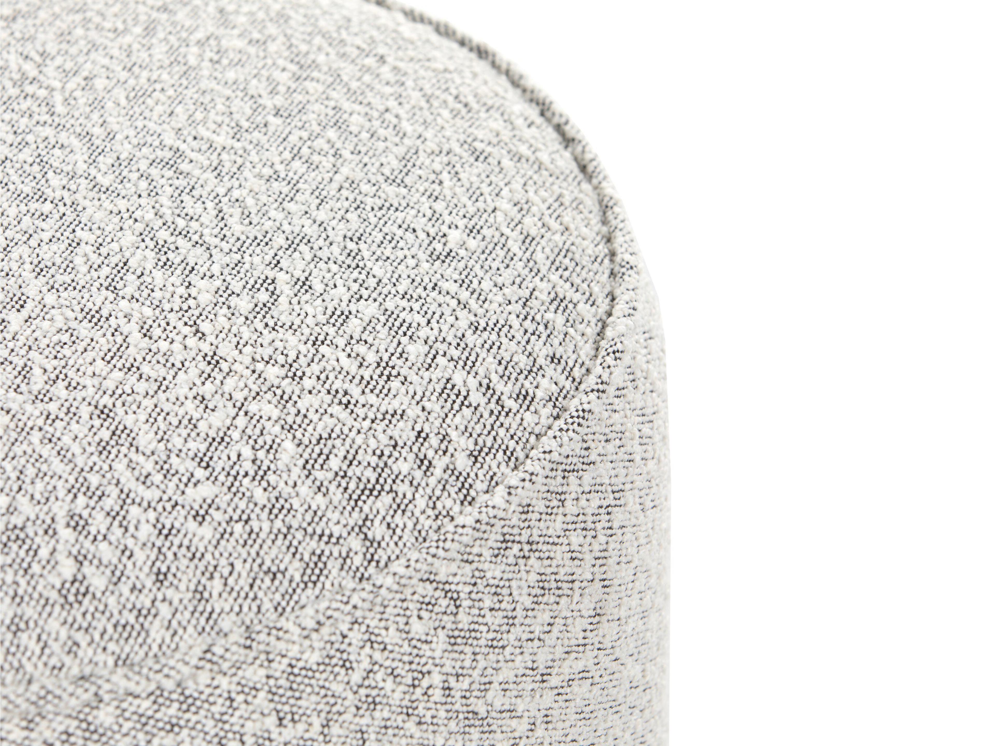 Luxecor Sinclair Globetrotter Brushed Ebony Knoll Domino Gray Upholstered Ottoman