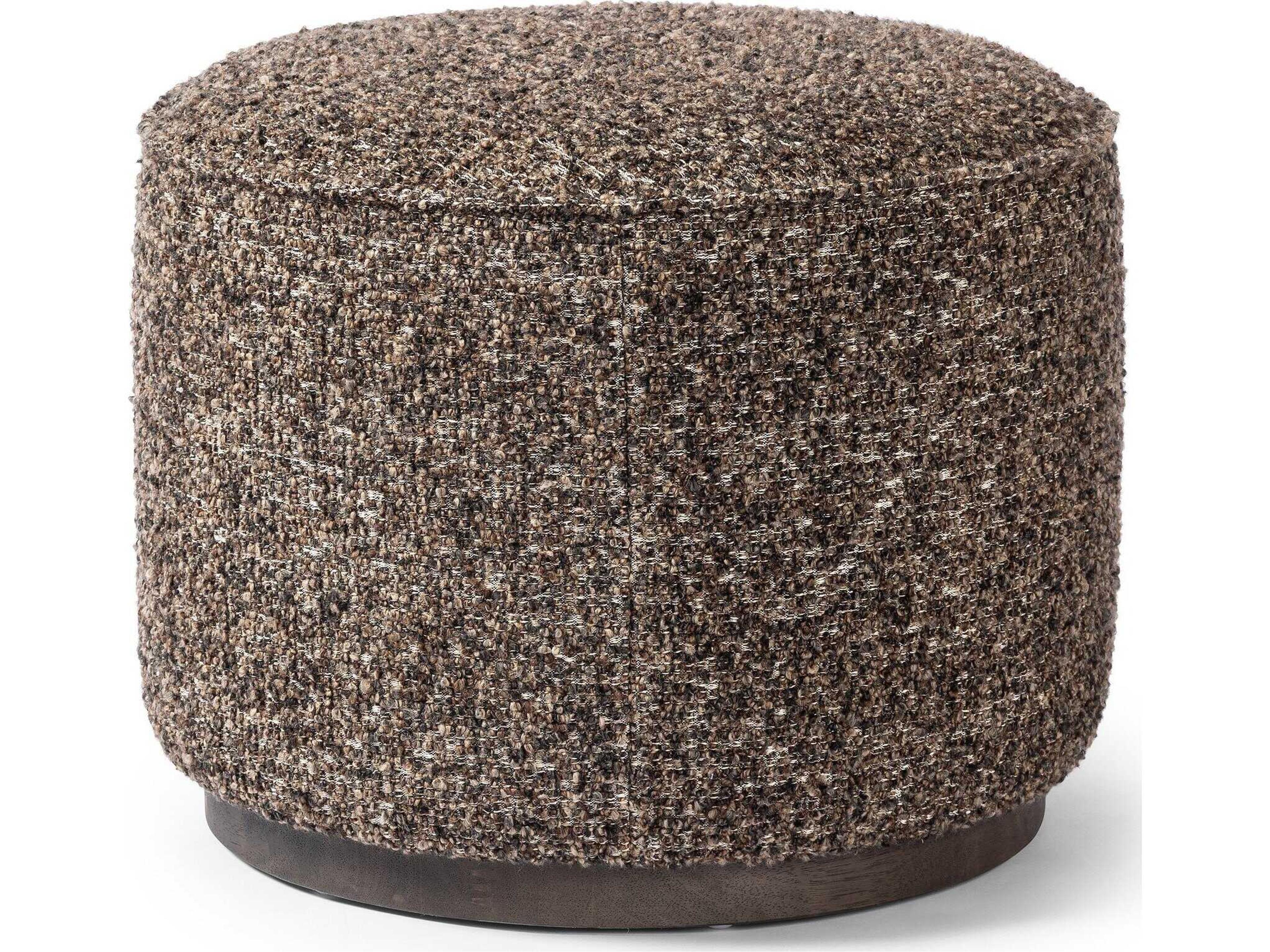 Sinclair Round Ottoman in Ivan Granite Modern