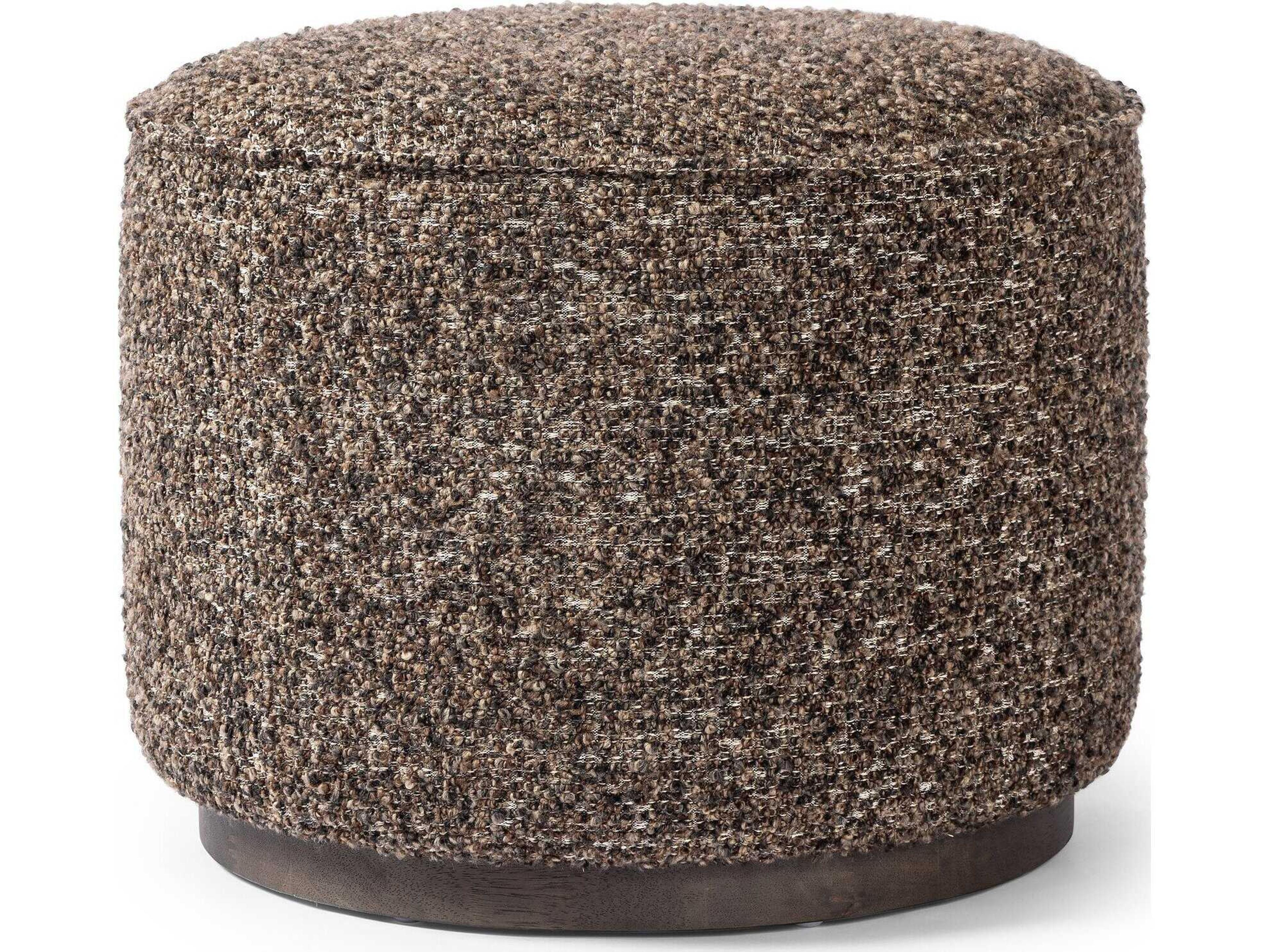 Four Hands Westgate Sinclair Ivan Granite Upholstered Round Ottoman