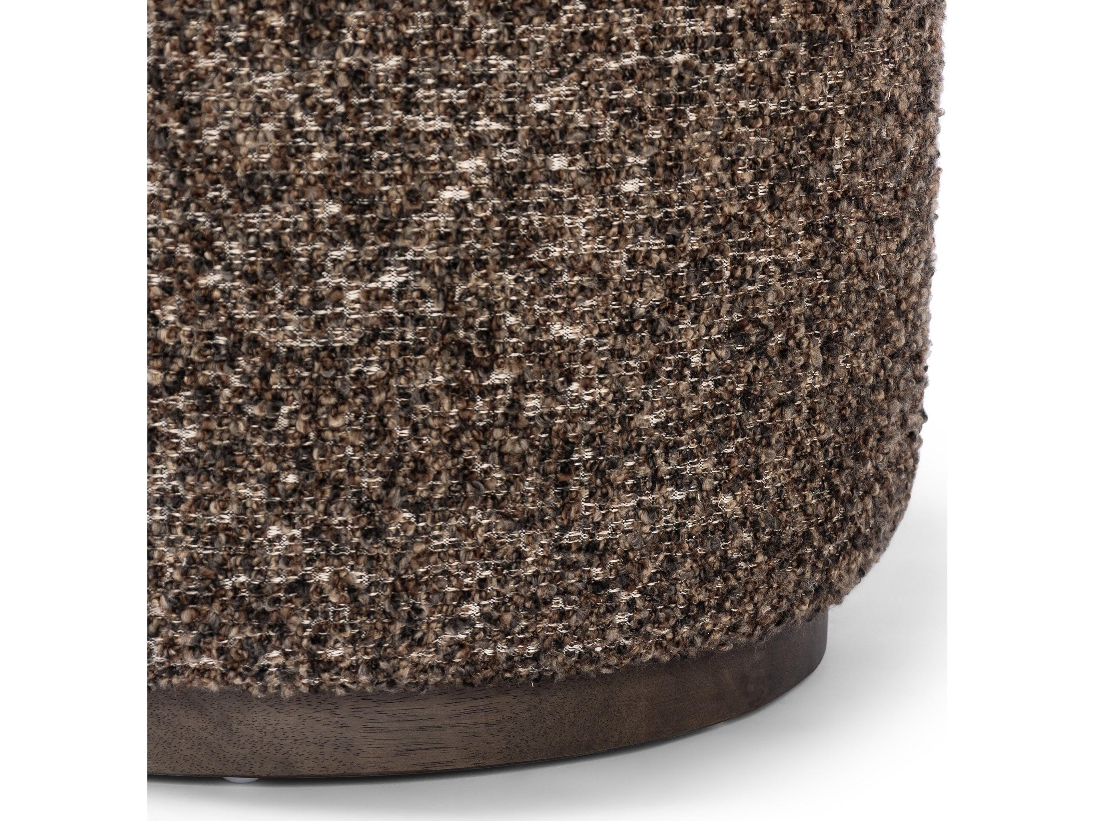 Luxecor Globetrotter Sinclair Ivan Granite Upholstered Round Ottoman