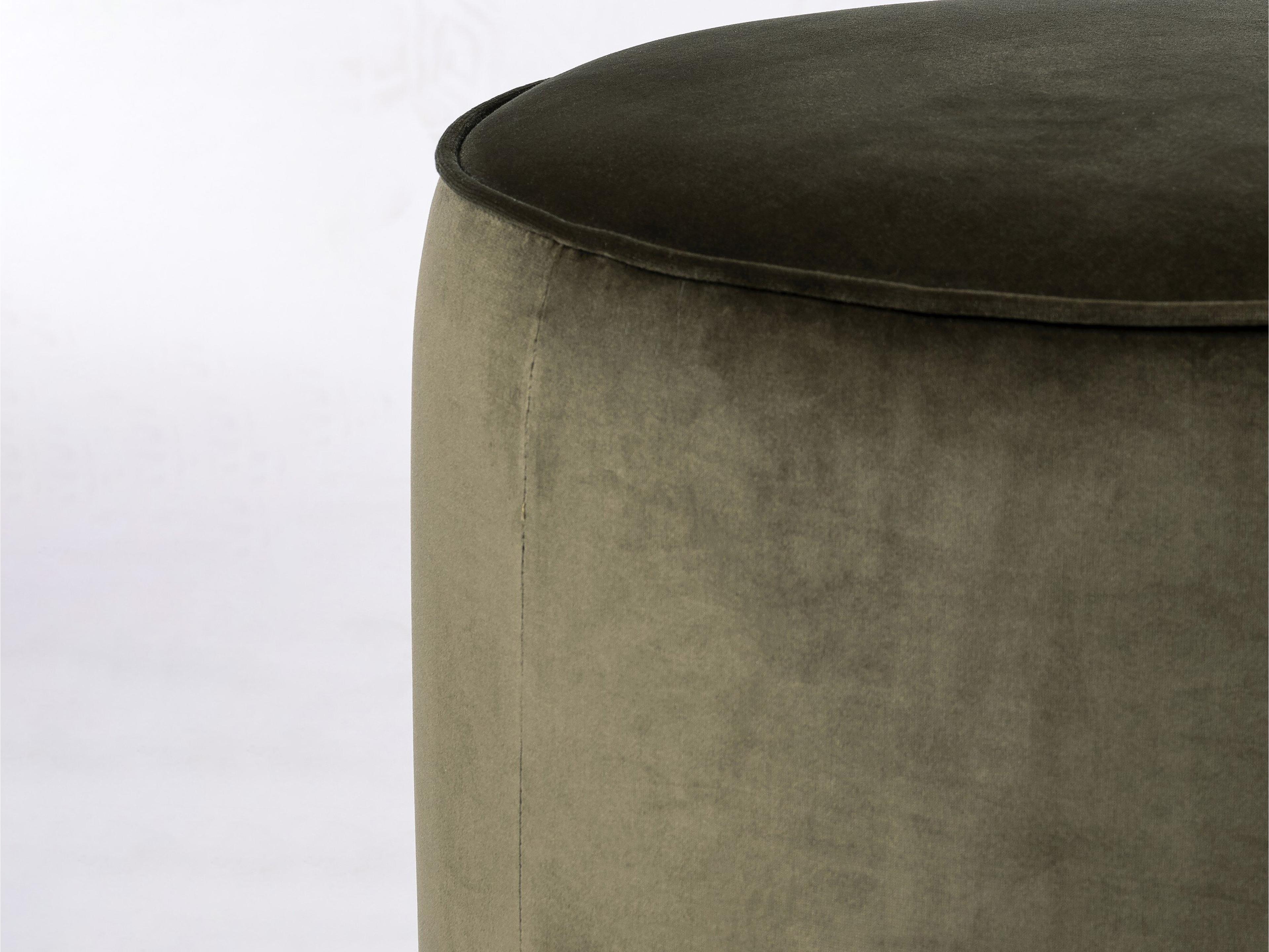 Four Hands Westgate Sinclair Surrey Olive Upholstered Round Ottoman