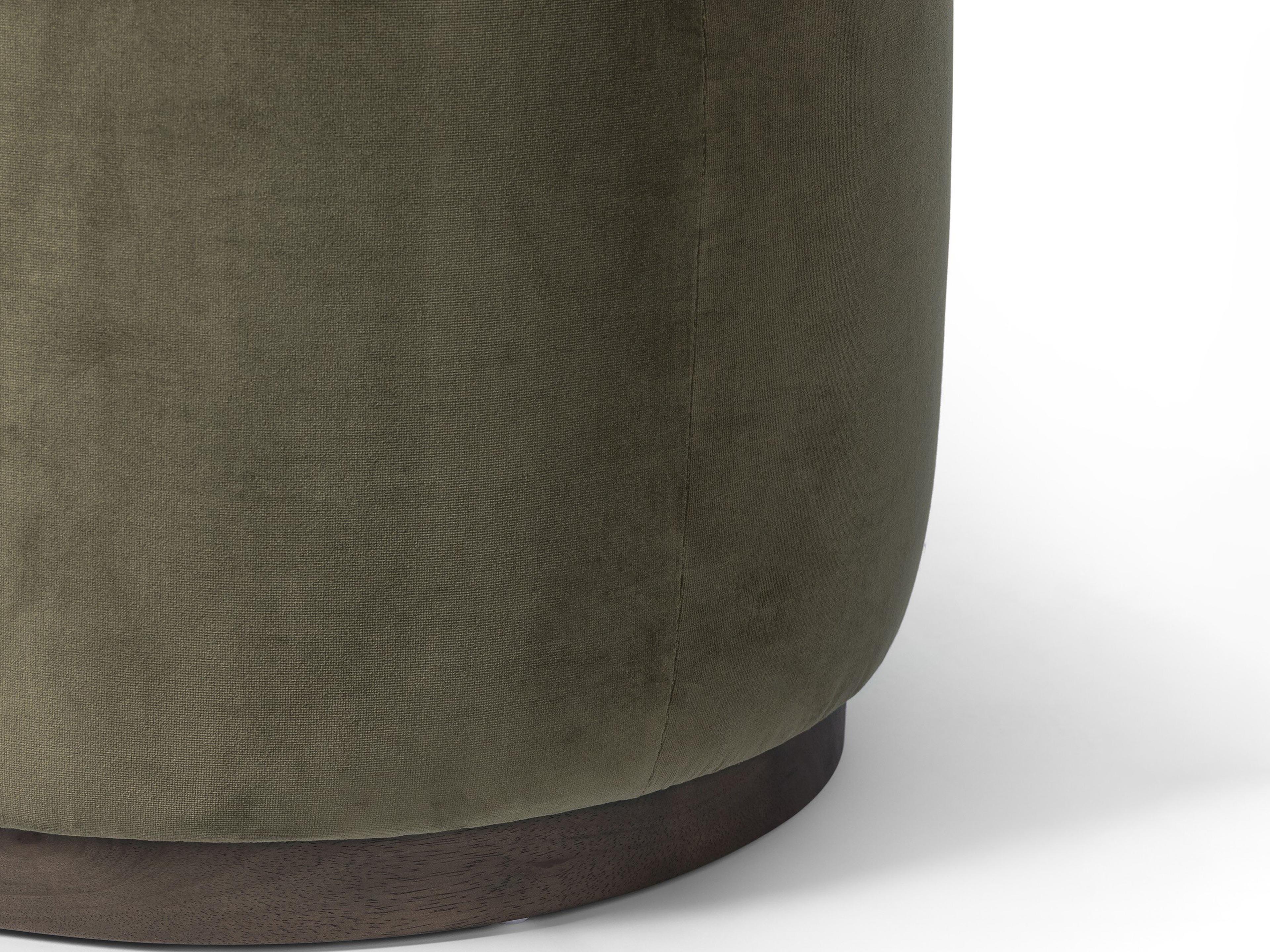 Luxecor Globetrotter Sinclair Surrey Olive Upholstered Round Ottoman