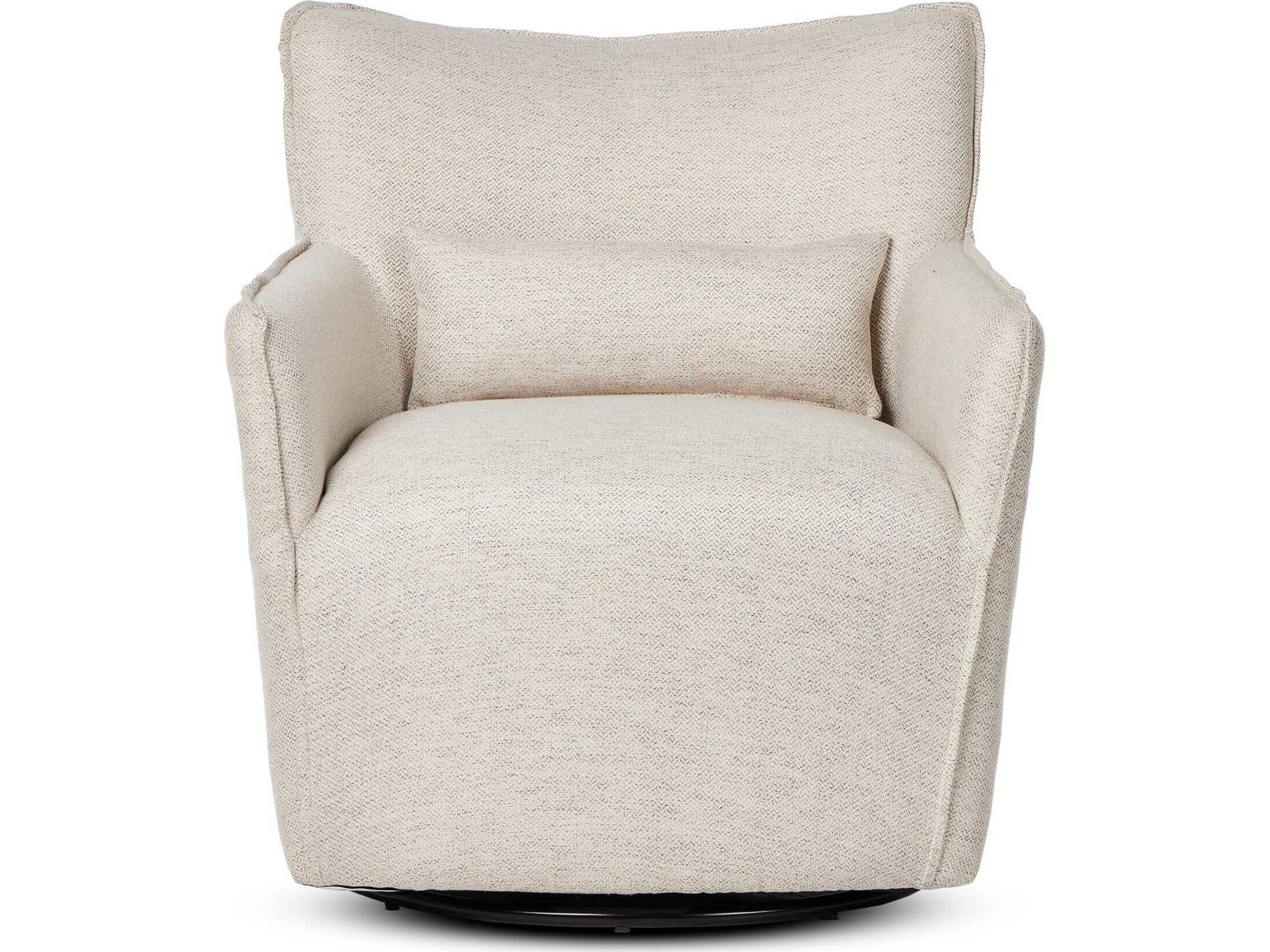 Four Hands Atelier Kimble Swivel Gray Fabric Accent Chair