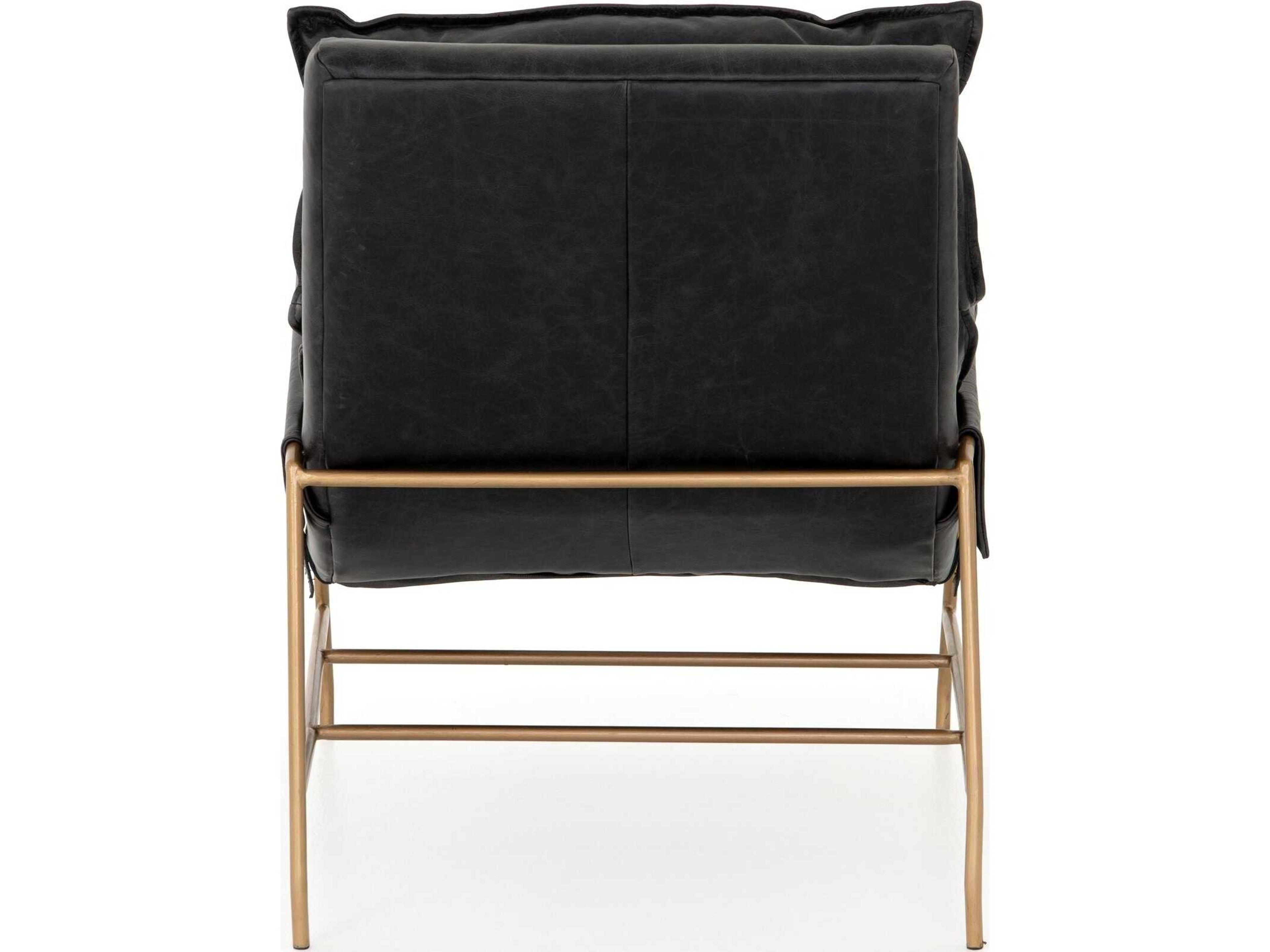 Four Hands Westgate Taryn Black Leather Accent Chair