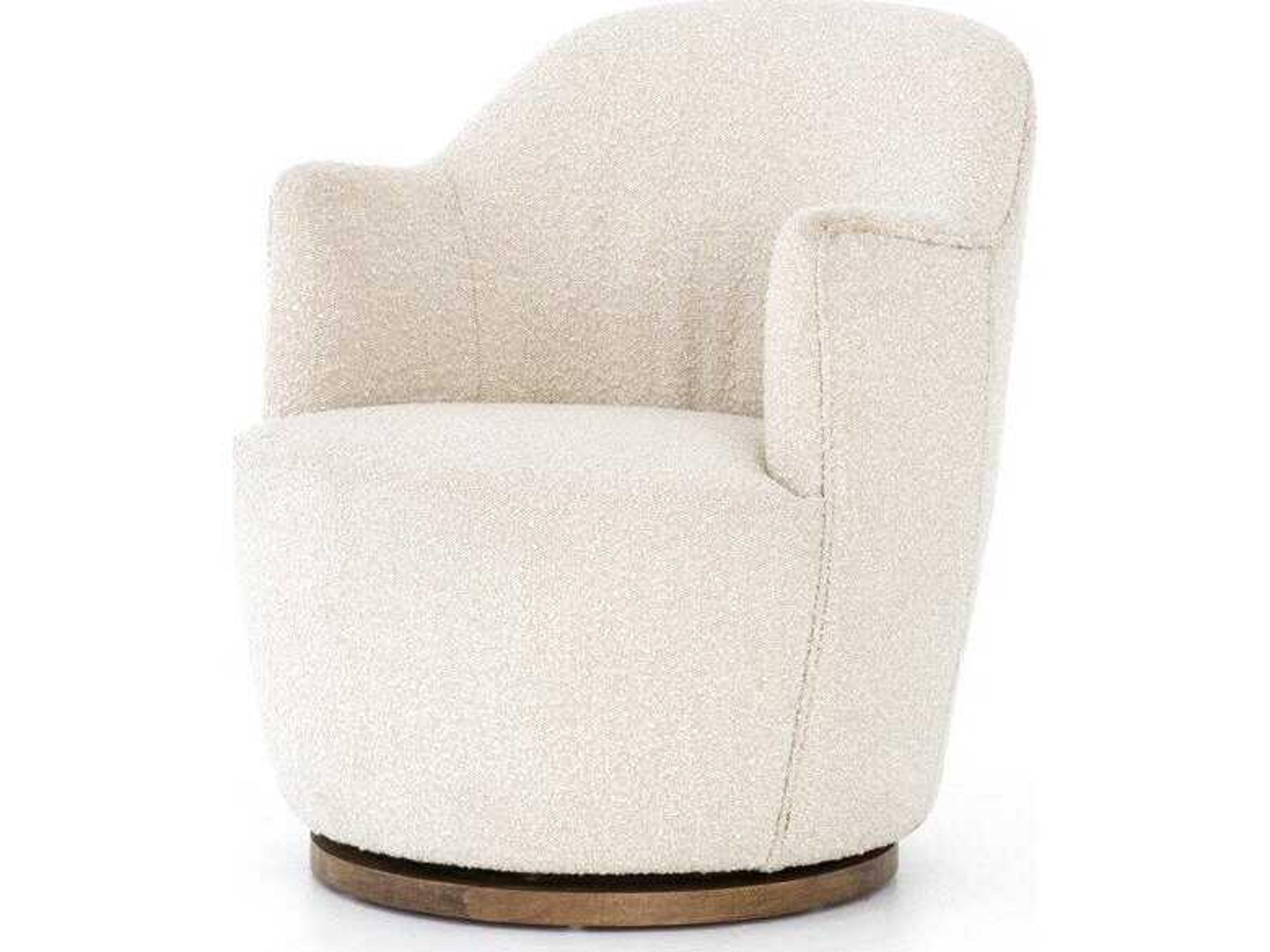 Westgate Aurora Swivel Cream Fabric Accent Chair