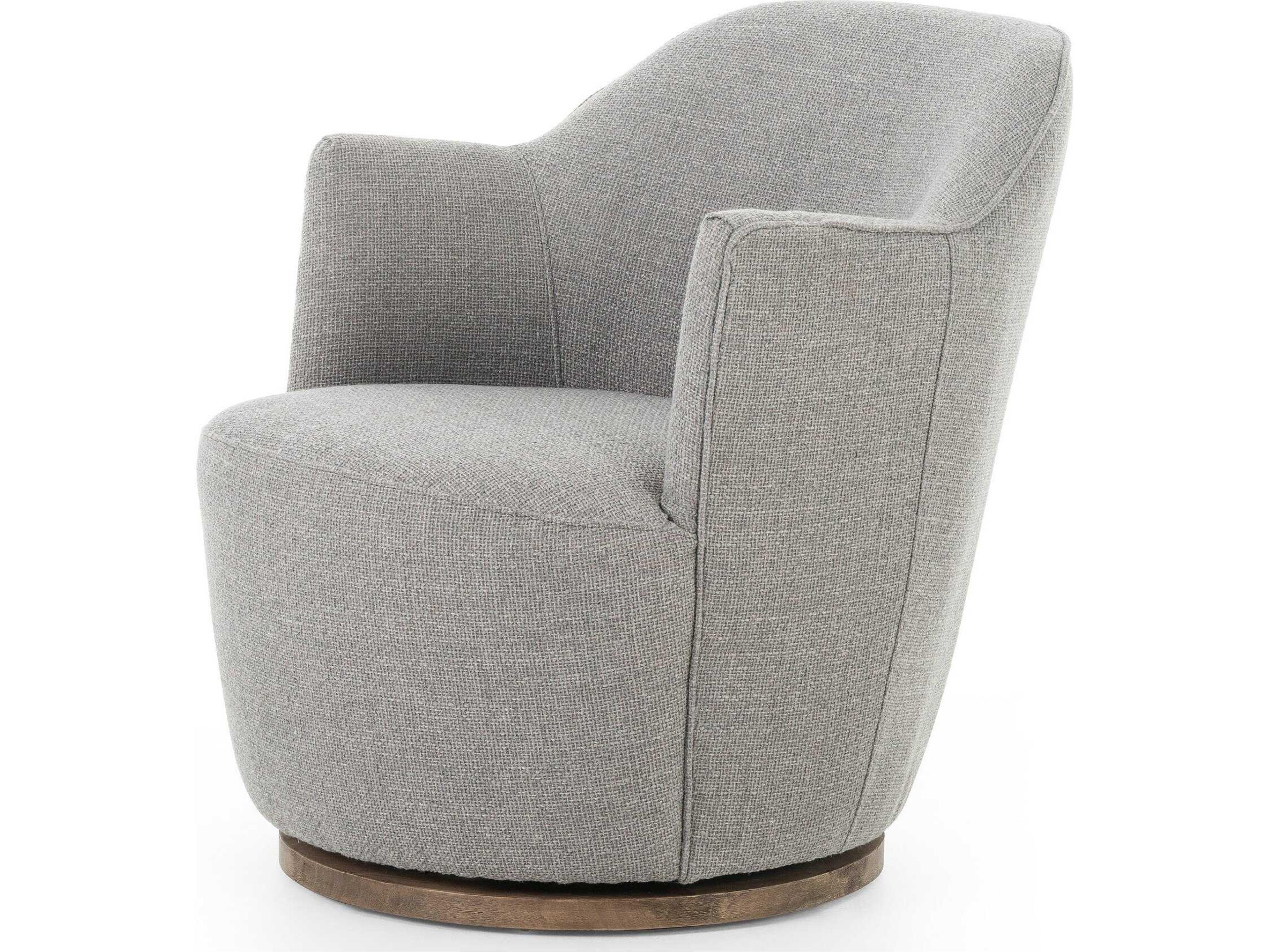 Westgate Aurora Swivel Gray Fabric Accent Chair