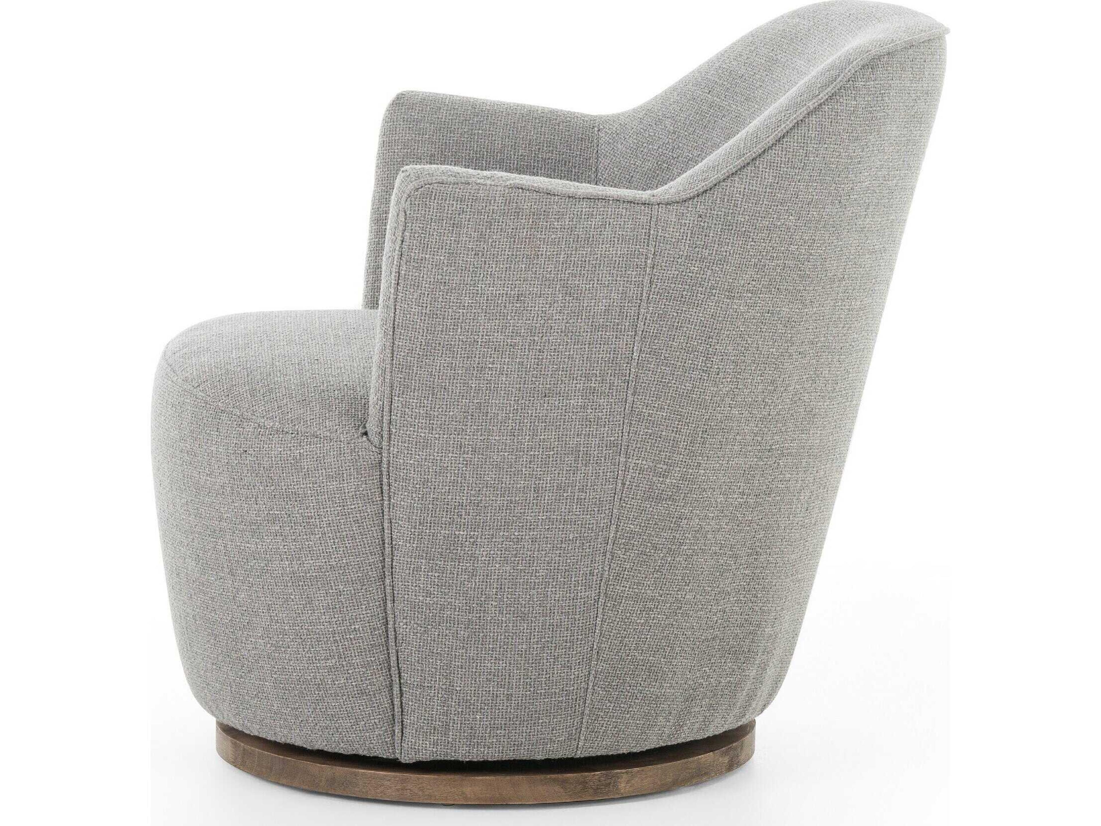 Four Hands Westgate Aurora Swivel Gray Fabric Accent Chair