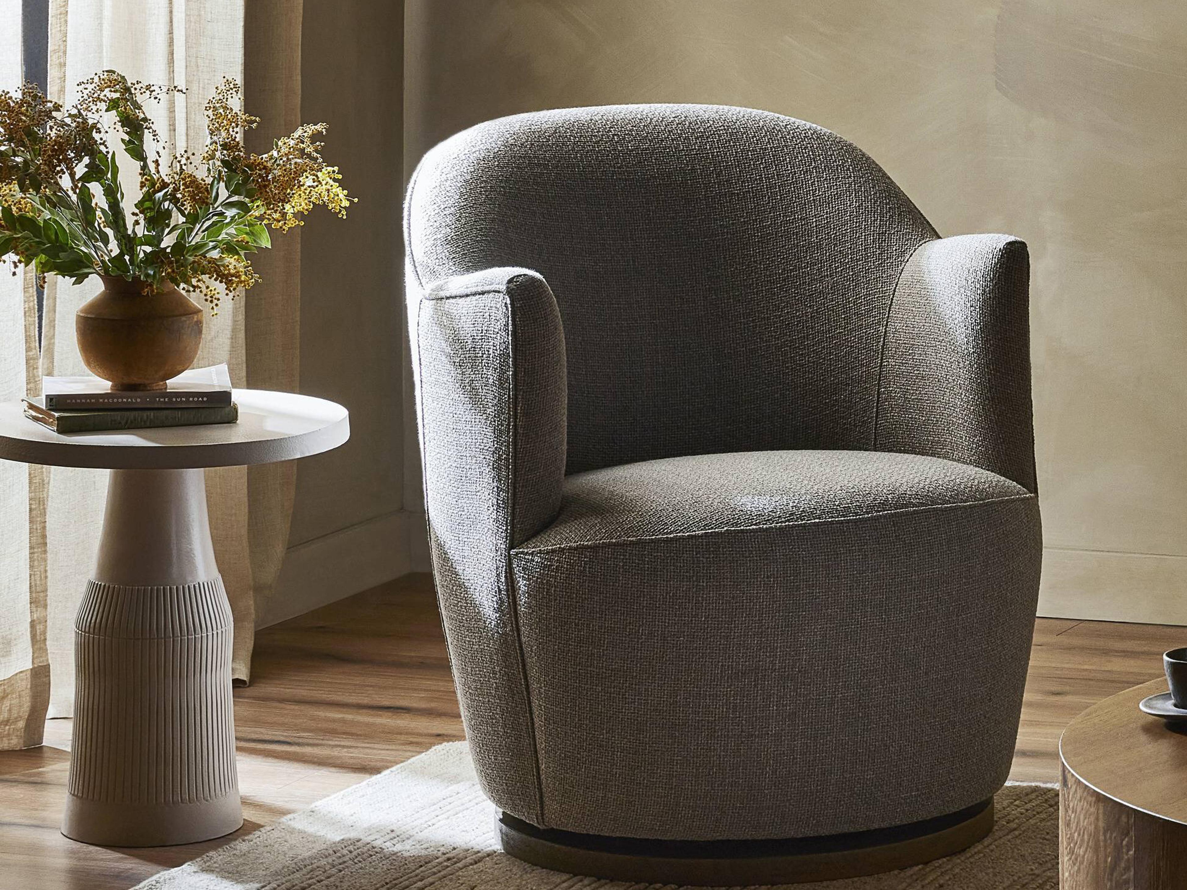 Four Hands Westgate Aurora Swivel Gray Fabric Accent Chair