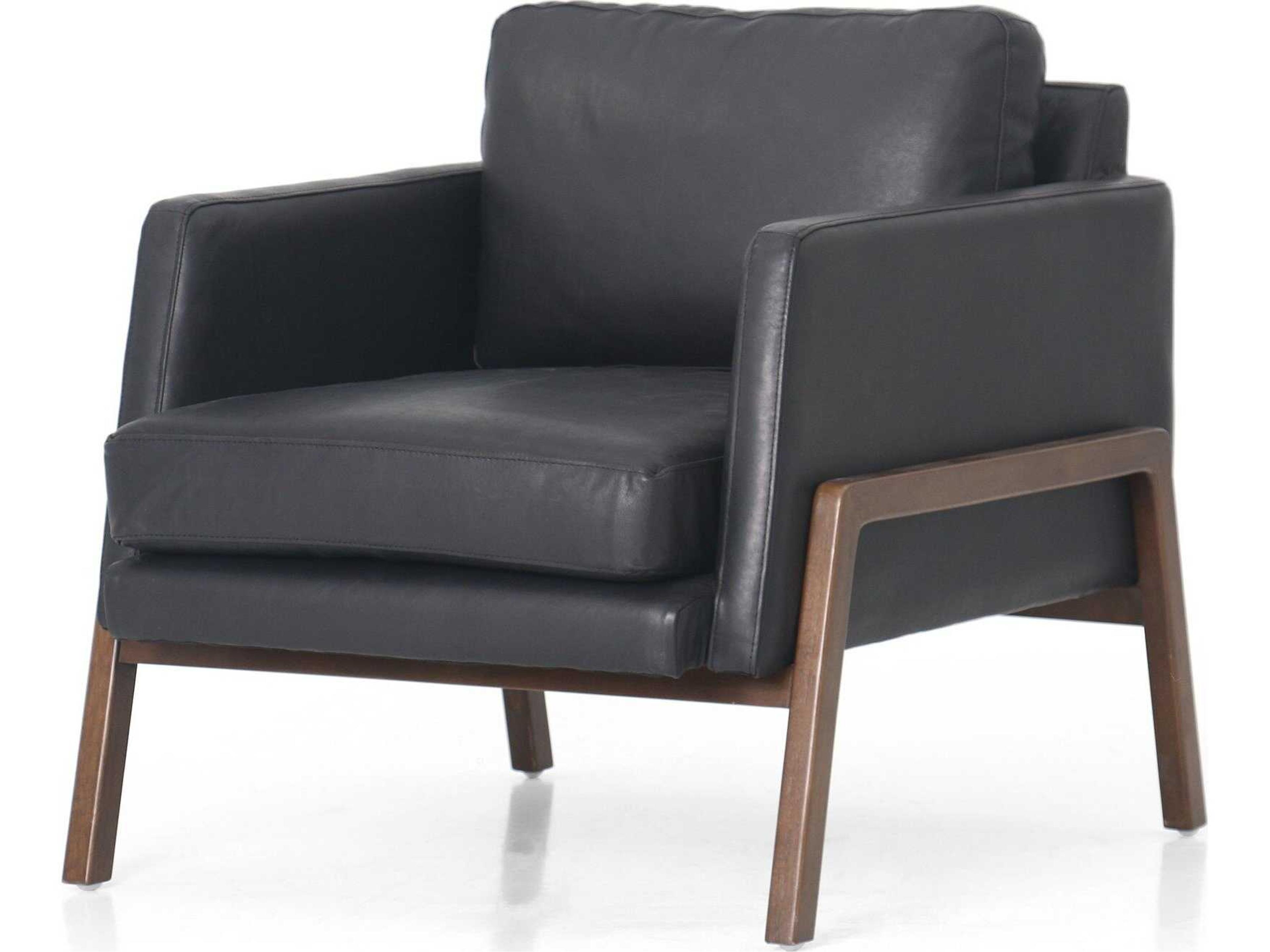 Kensington Diana Black Leather Accent Chair