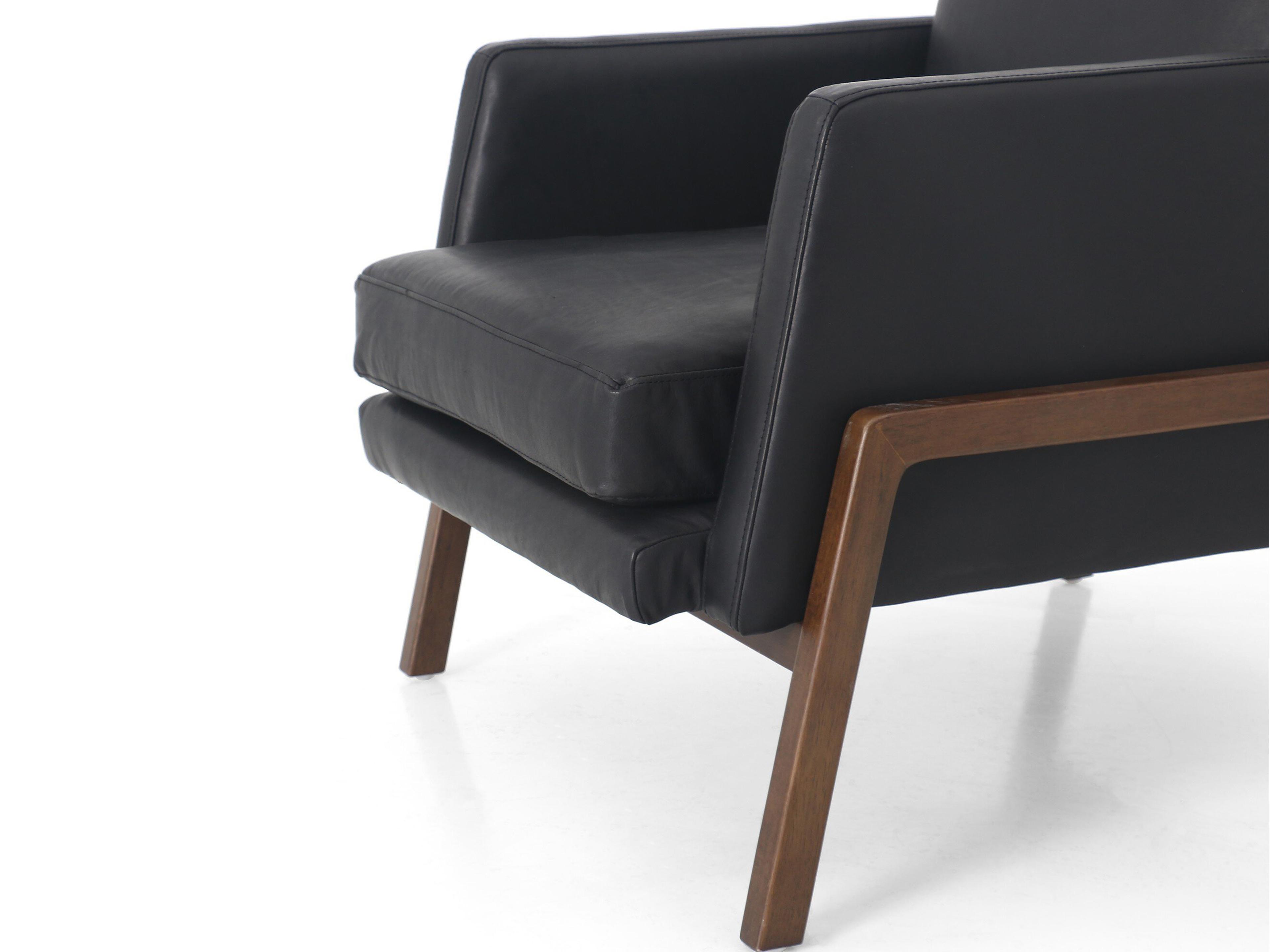 Four Hands Kensington Diana Black Leather Accent Chair