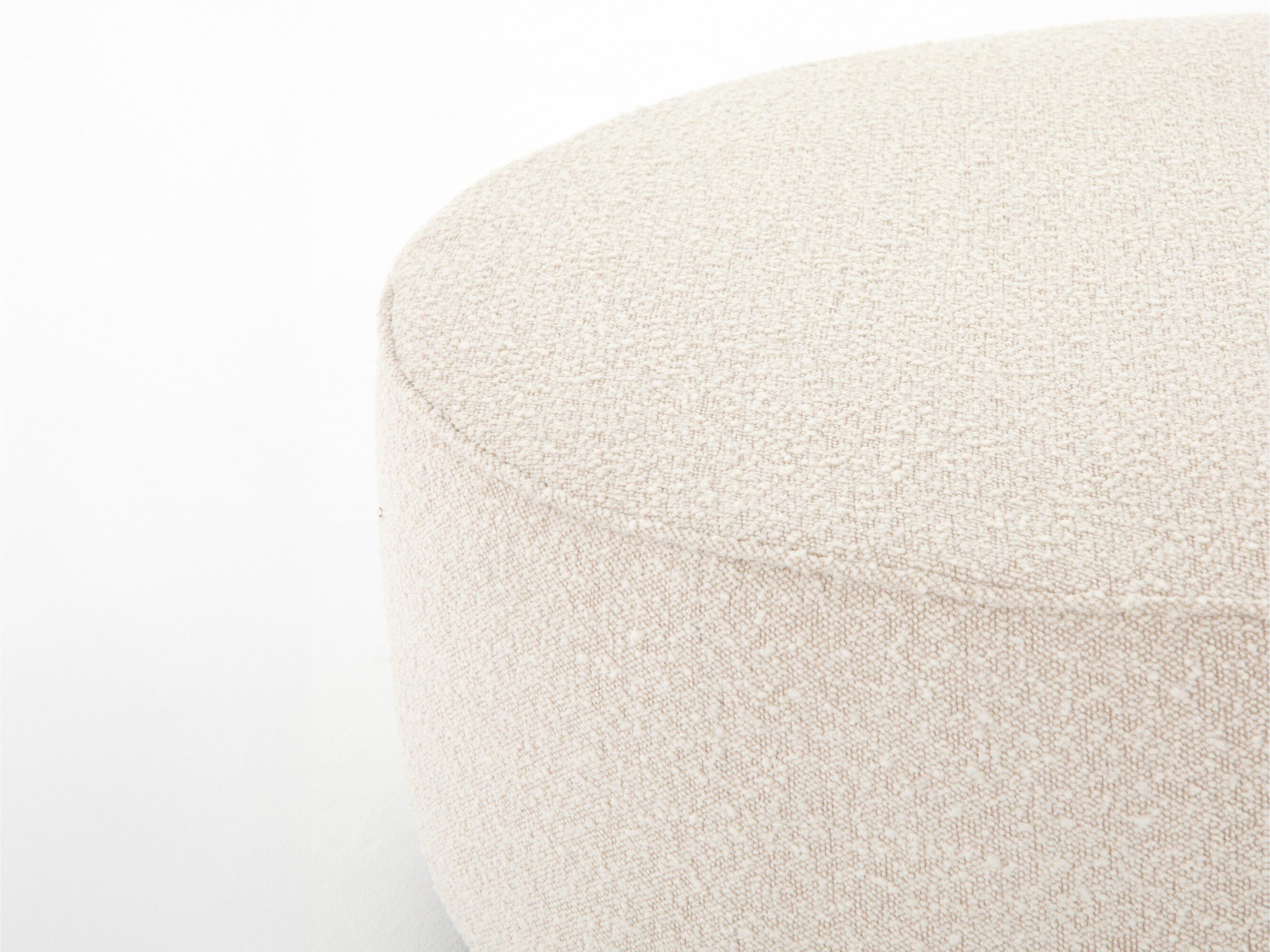 Four Hands Westgate Sinclair Distressed Natural Knoll Cream Upholstered Ottoman