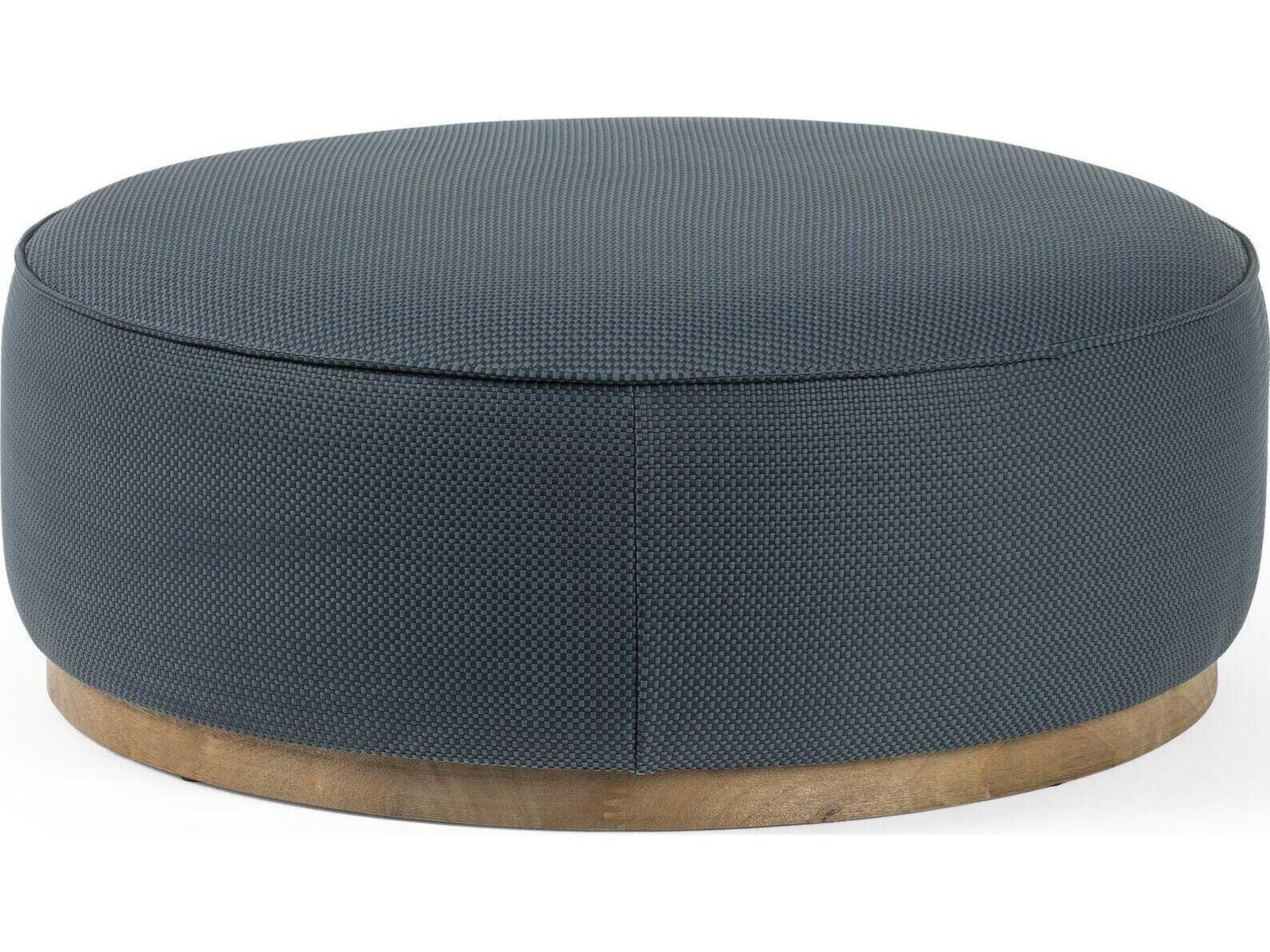 Westgate Sinclair Fresno Cobalt Upholstered Large Round Ottoman