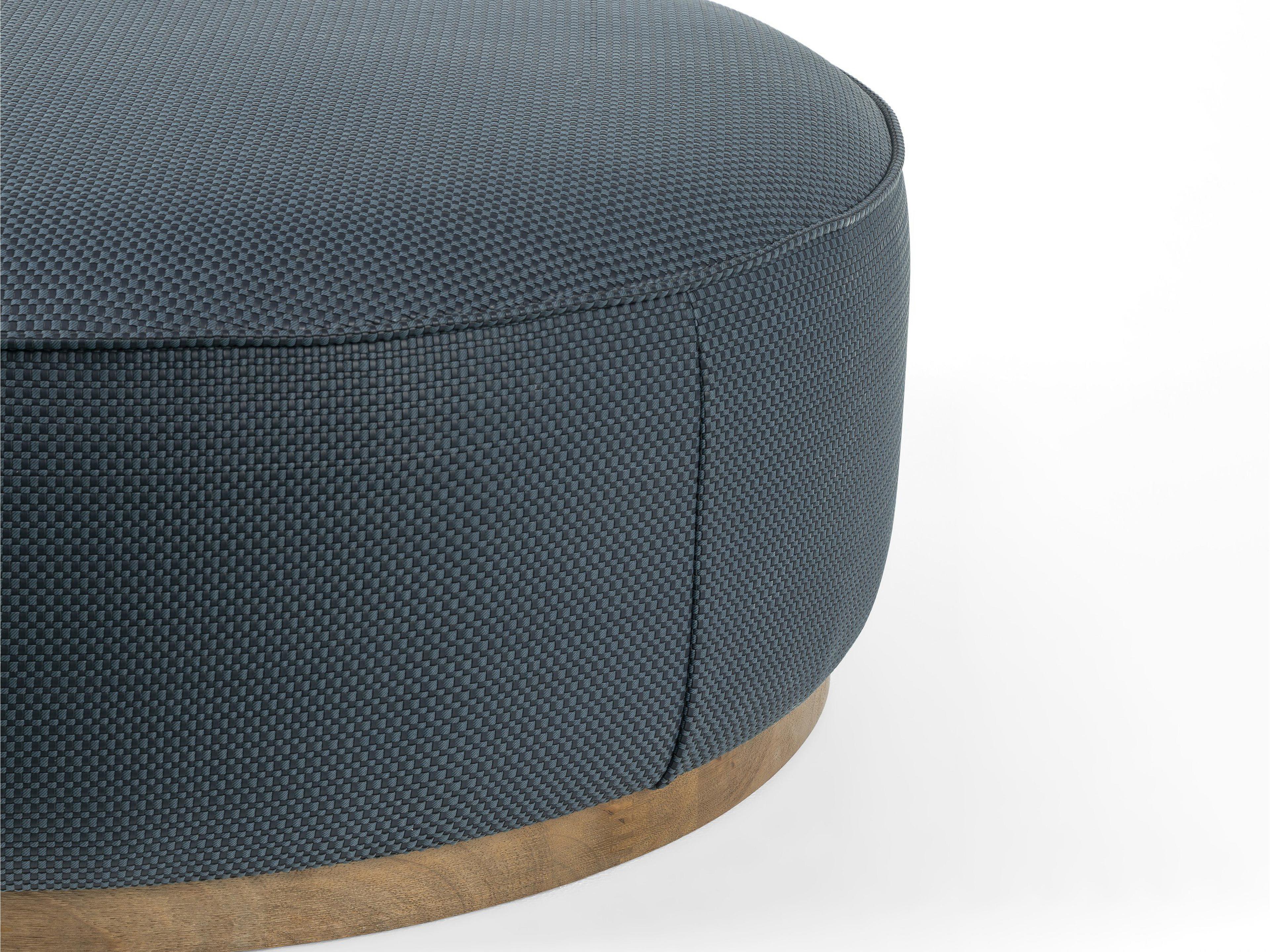 Four Hands Westgate Sinclair Fresno Cobalt Upholstered Large Round Ottoman